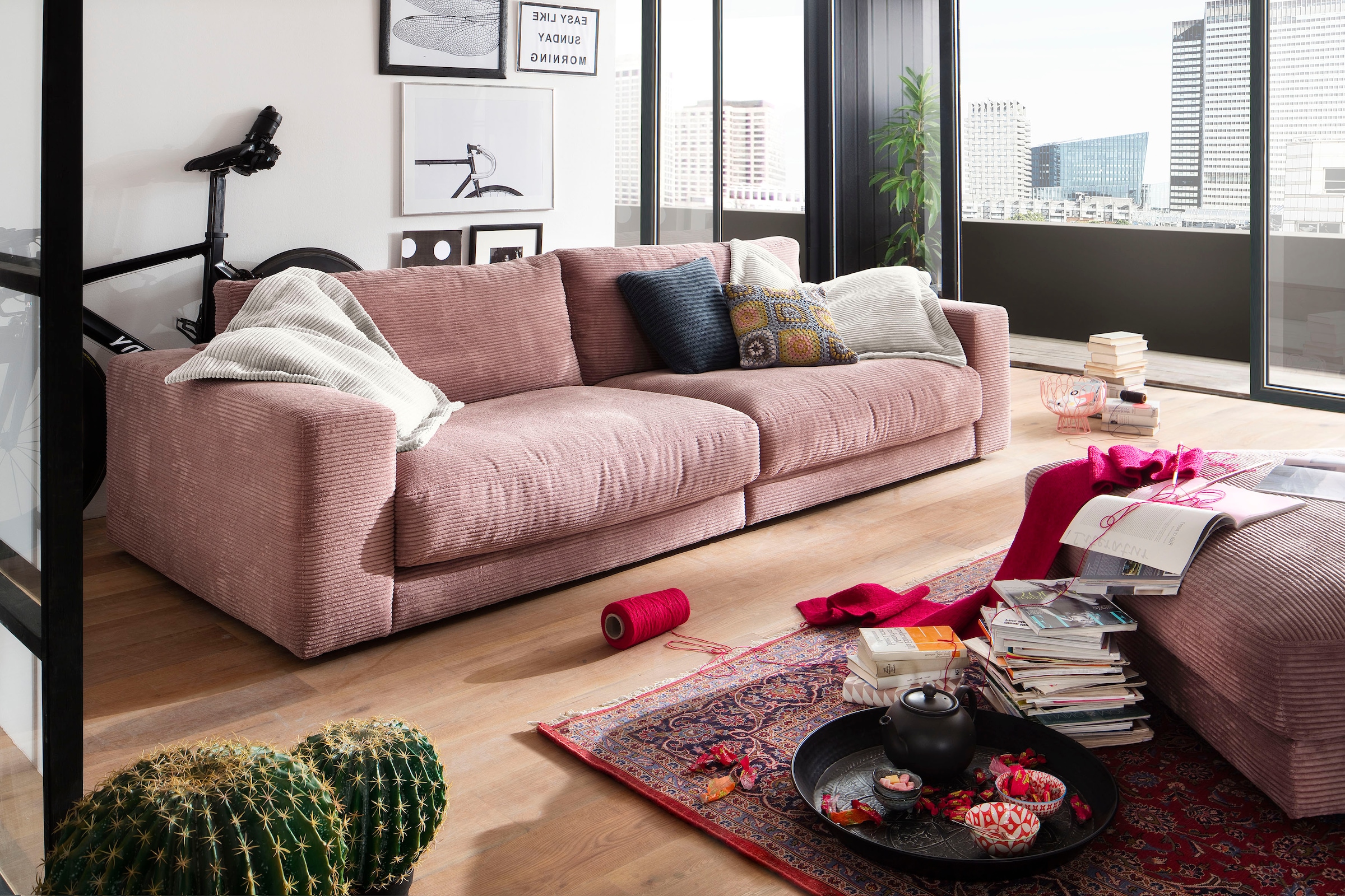 3C Candy »Enisa«, Zeitloses bestellen Loungemöbel, Breitcord BAUR und und Big-Sofa stylisches | in Fein