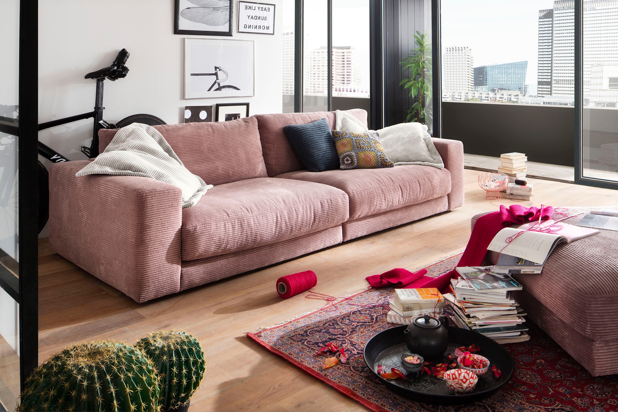 Home affaire Big-Sofa "Enisa, bequeme, legere Polsterung B/T/H: 290/127/85 günstig online kaufen