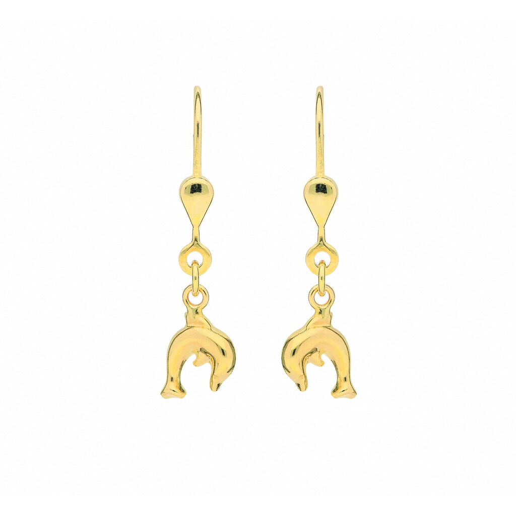 Adelia´s Paar Ohrhänger »Damen Goldschmuck 1 Paar 333 Gold Ohrringe / Ohrhänger Delphin«, 333 Gold Goldschmuck für Damen