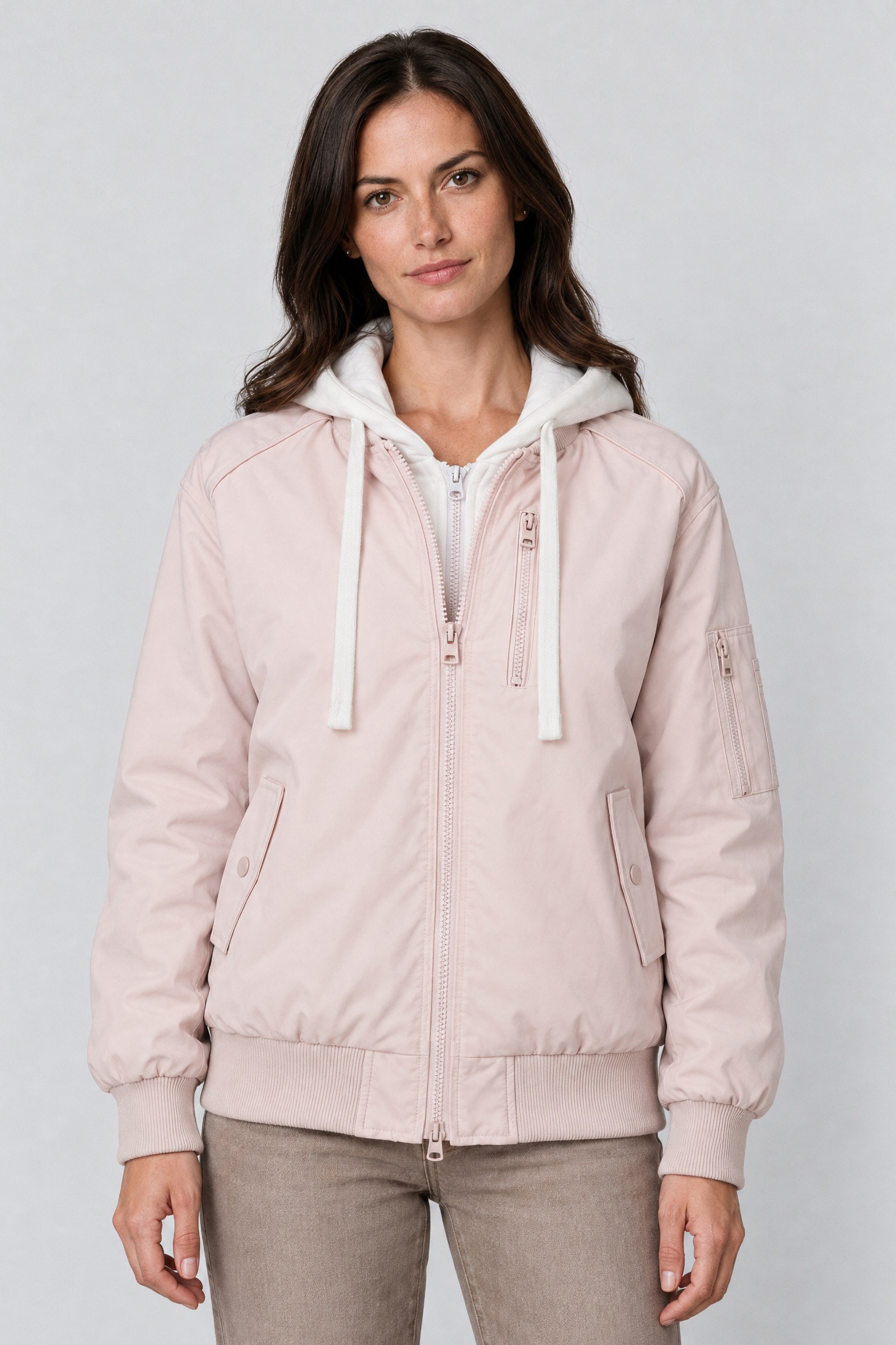 Alife & Kickin Bomberjacke »Damen MarylouAK A Übergangsjacke, Jacke« Sweat-Kapuzeneinsatz, Zwei-Wege-Reißverschluss, Raglanärmel