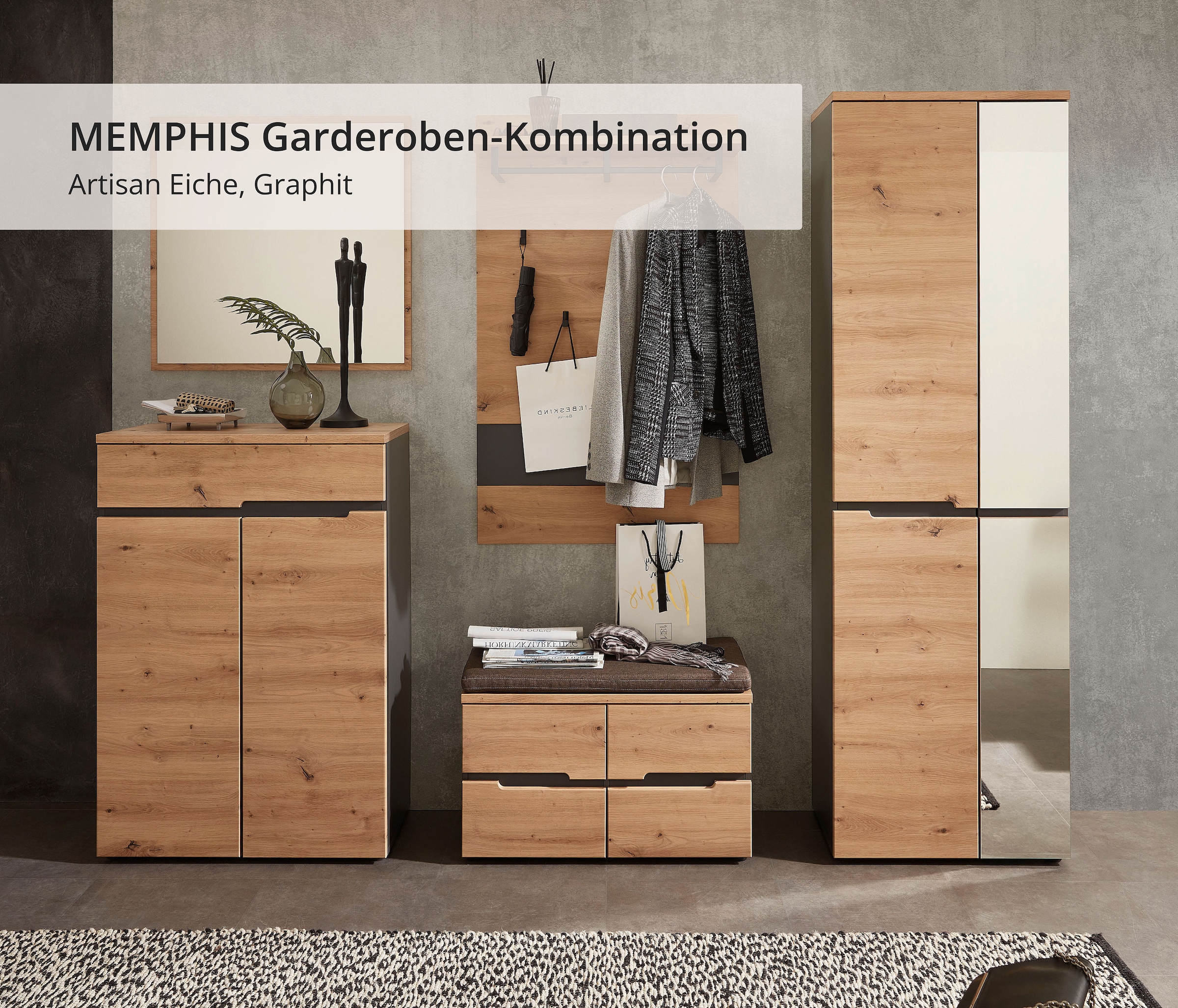 Innostyle Garderoben-Set »MEMPHIS«, (Komplett-Set, 5 St.)