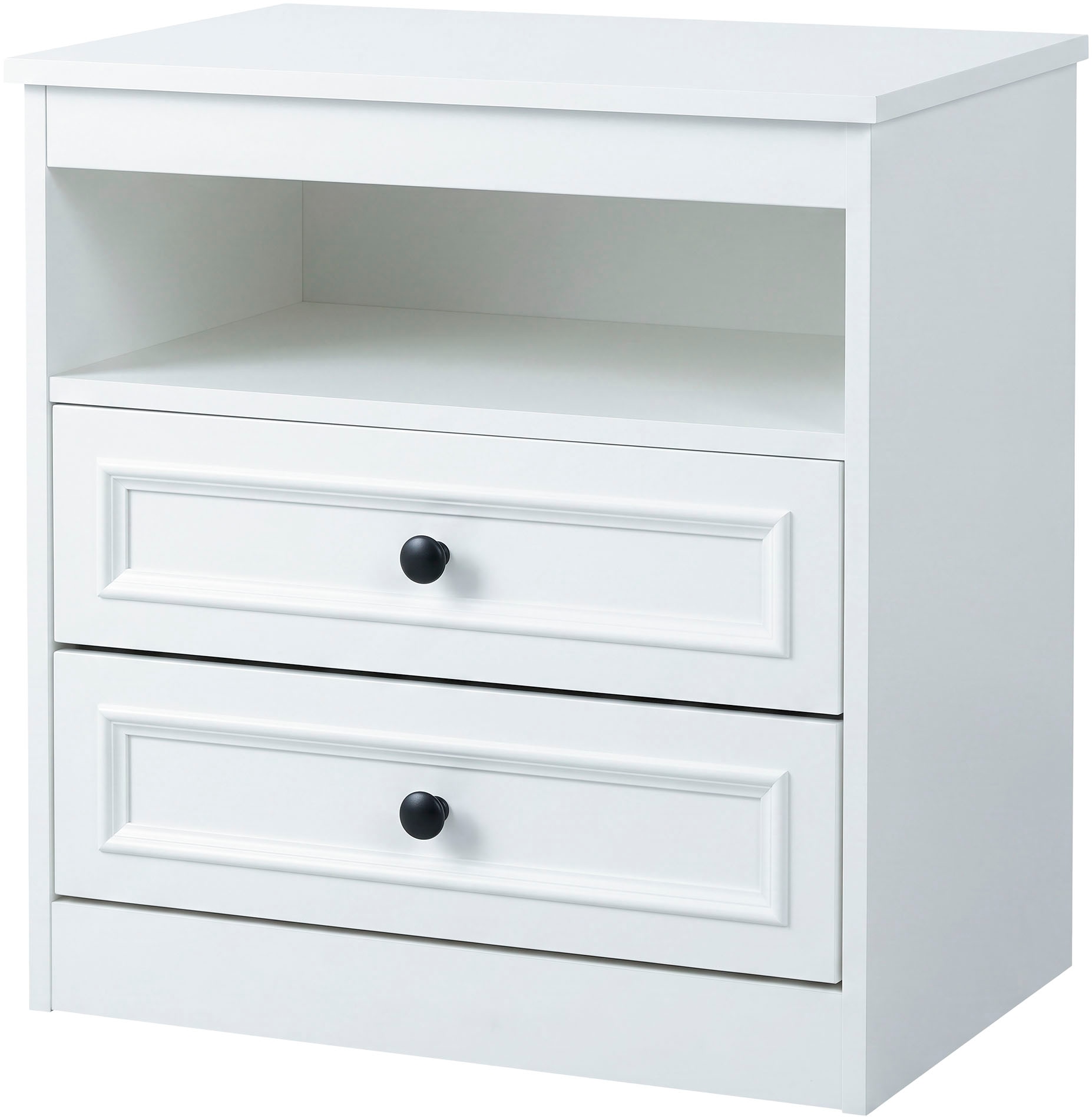 OTTO home Nachttisch "Arrian, 2er-Set, Landhausstil, 2 Schubladen & Ablagefach, weiß" Set, 2 Stk. tlg.