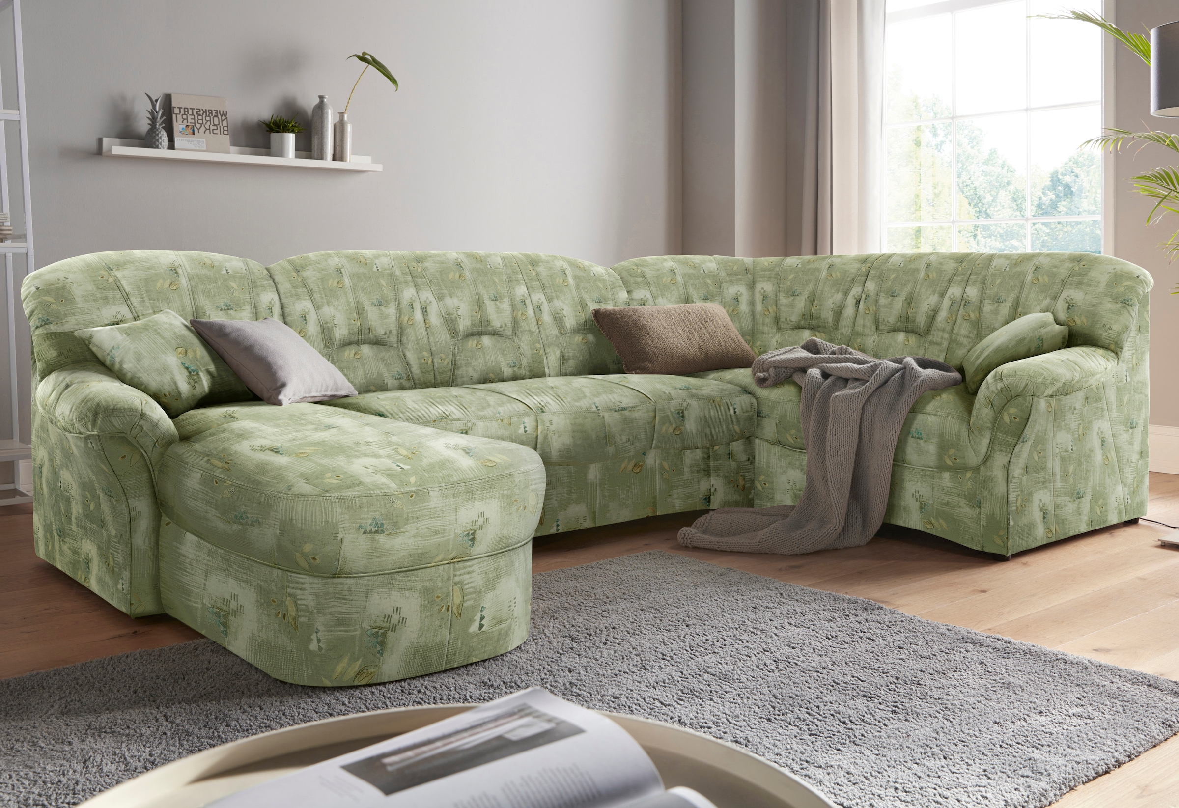 DOMO collection Wohnlandschaft "Bahia U-Form, Luxus-Microfaserbezug, belast günstig online kaufen