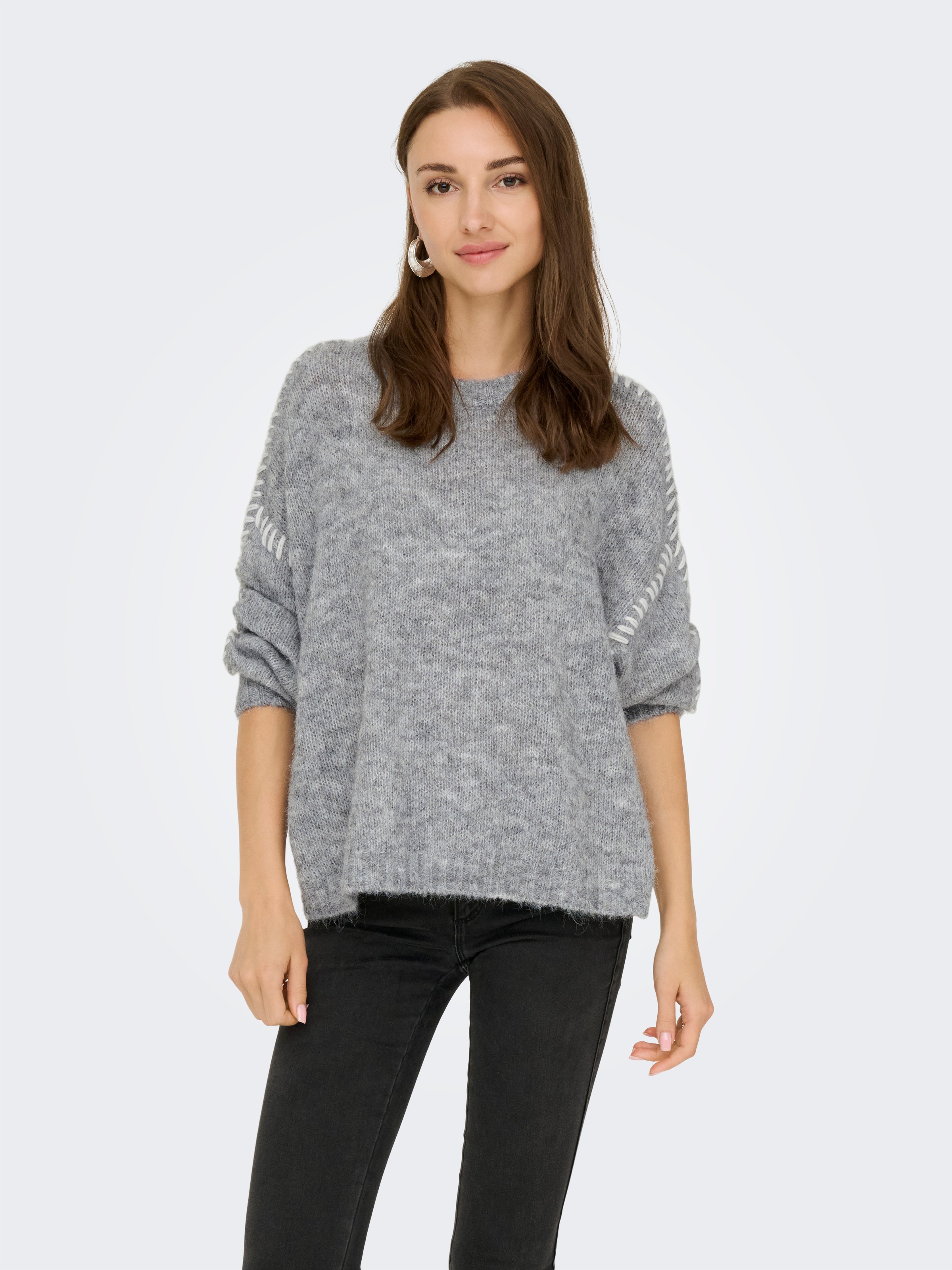 JDY Rundhalspullover "JDYZOEY LIFE L/S ON STITCH PULL KNT NOOS" mit dekorat günstig online kaufen