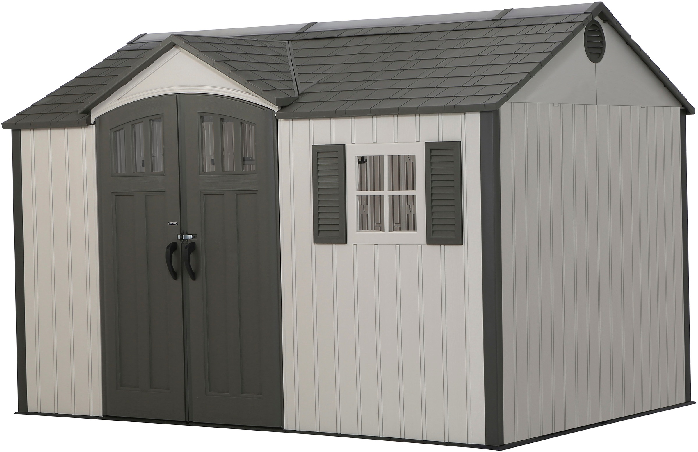 Lifetime Gerätehaus »Texas«, (Set), Kunststoff, inkl. Fußboden, Regale und Werkzeugtasche