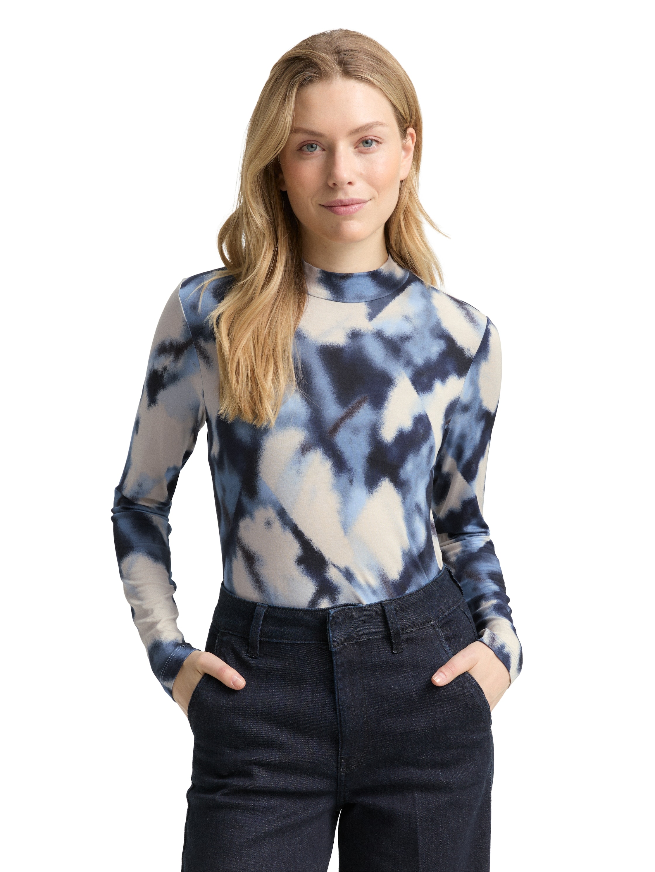TOM TAILOR Langarmshirt mit All-Over Print günstig online kaufen