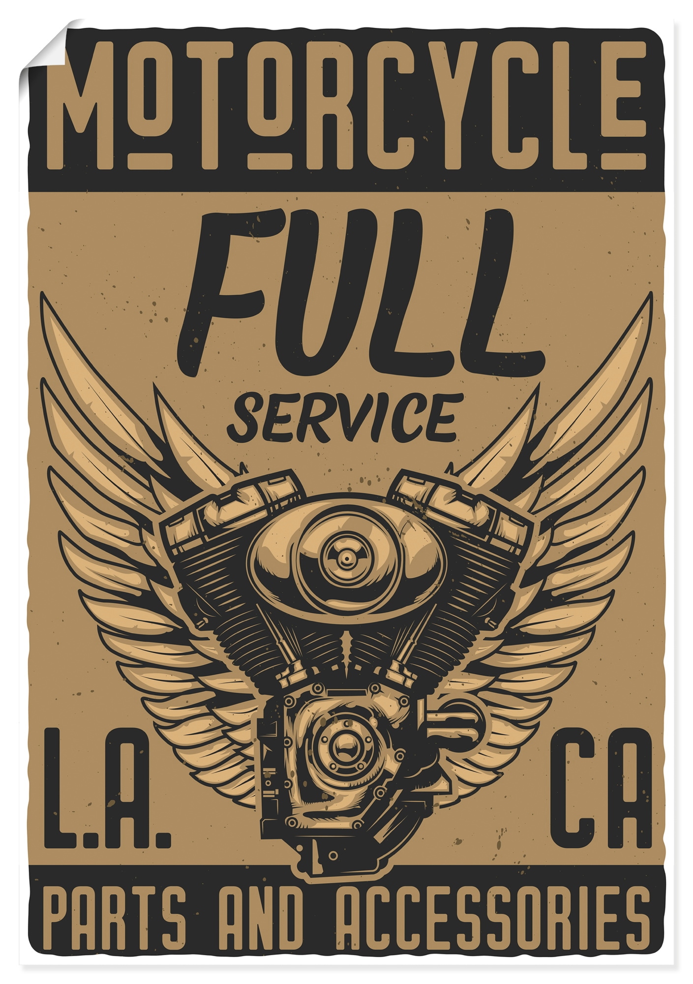 Artland Wandbild "Motorrad Los Angeles" 1 Stk. tlg. als Alubild, Leinwandbild, Poster, Wandaufkleber in verschied. Größen