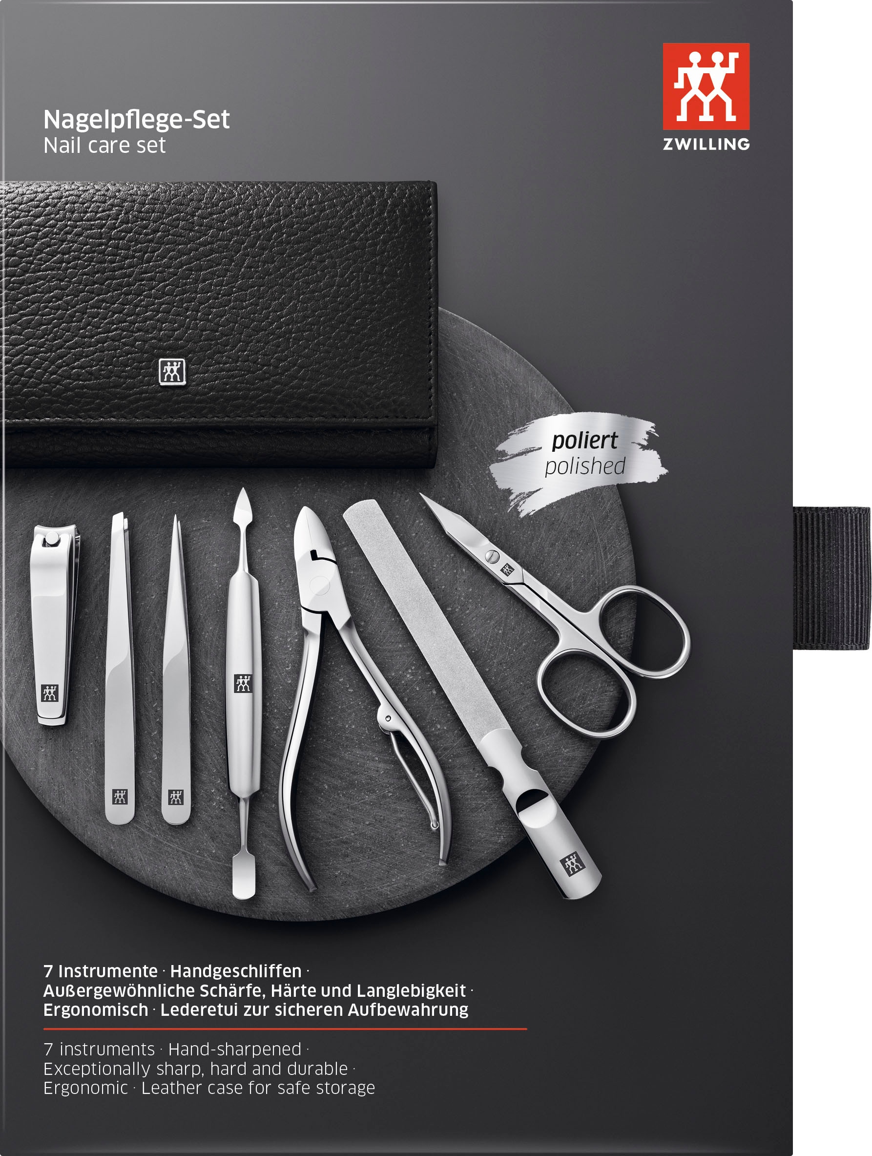 Zwilling Maniküre-Etui »CLASSIC INOX«, (Set, 7 tlg.), Leder-Etui