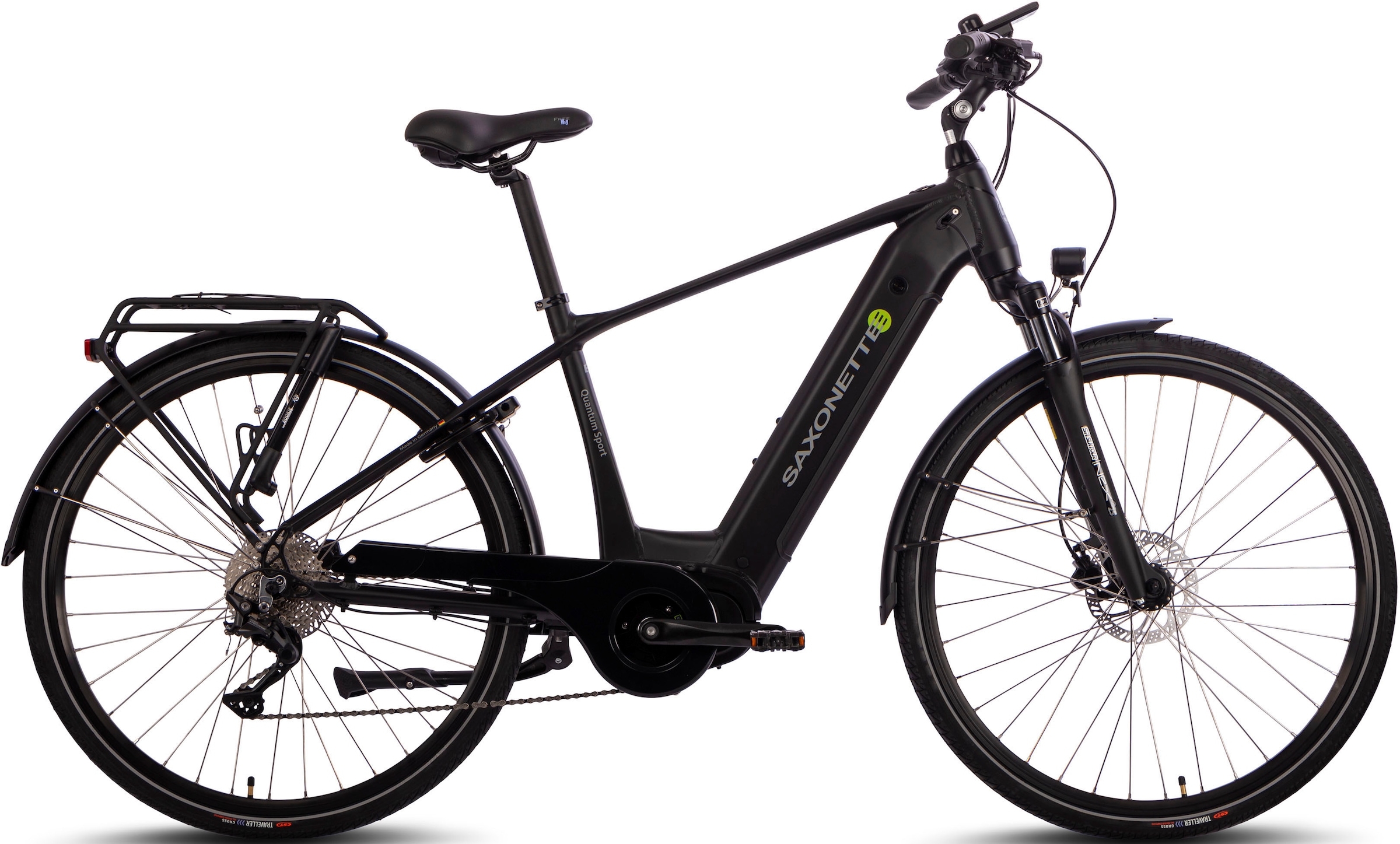 SAXONETTE E-Bike "Quantum Sport Diamand", 10 Gang, Shimano, Mittelmotor 250 W, Pedelec, Elektrofahrrad für Damen u. Herr