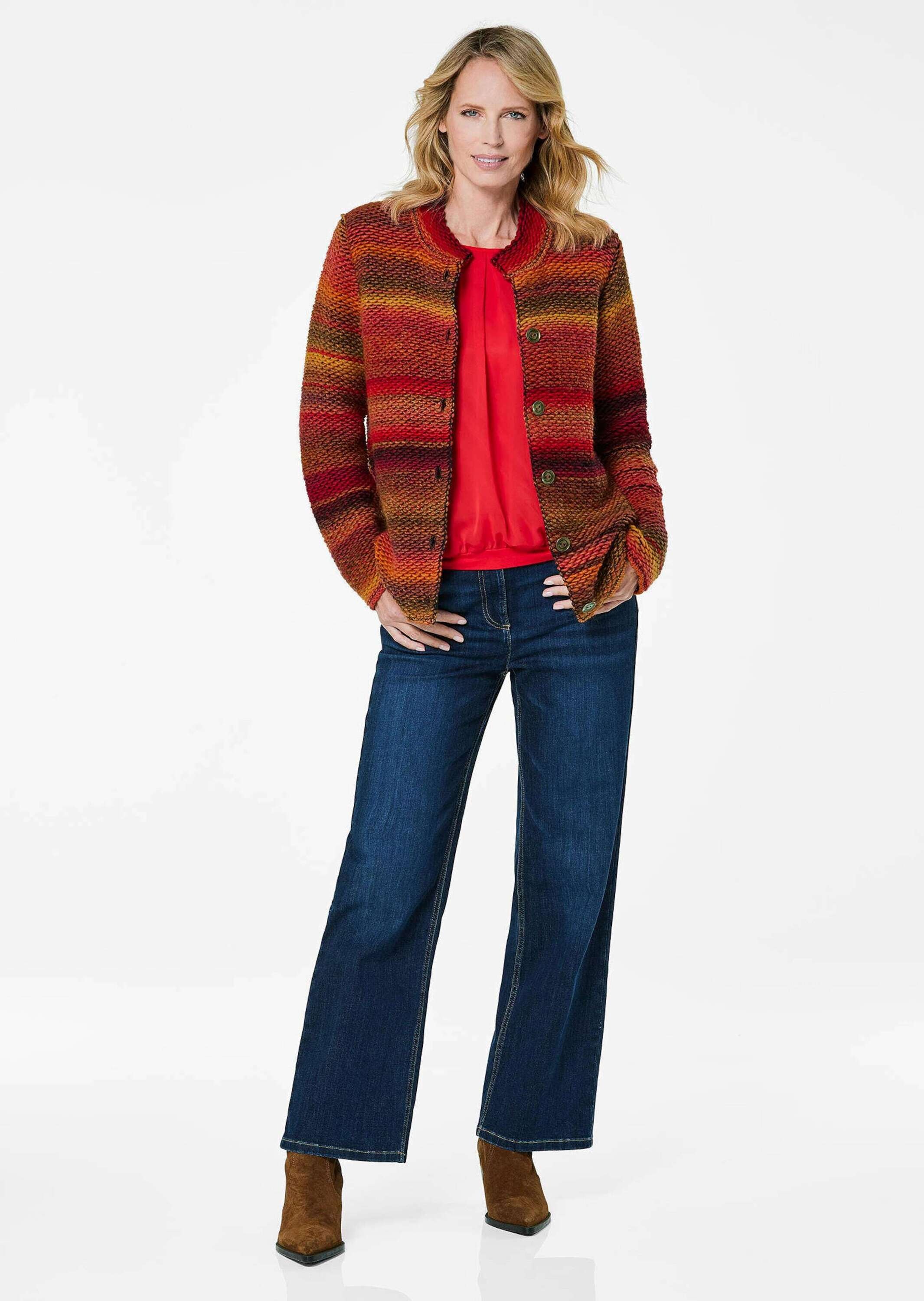 GOLDNER Strickjacke "Strickjacke mit Multicolor Ringeloptik" günstig online kaufen