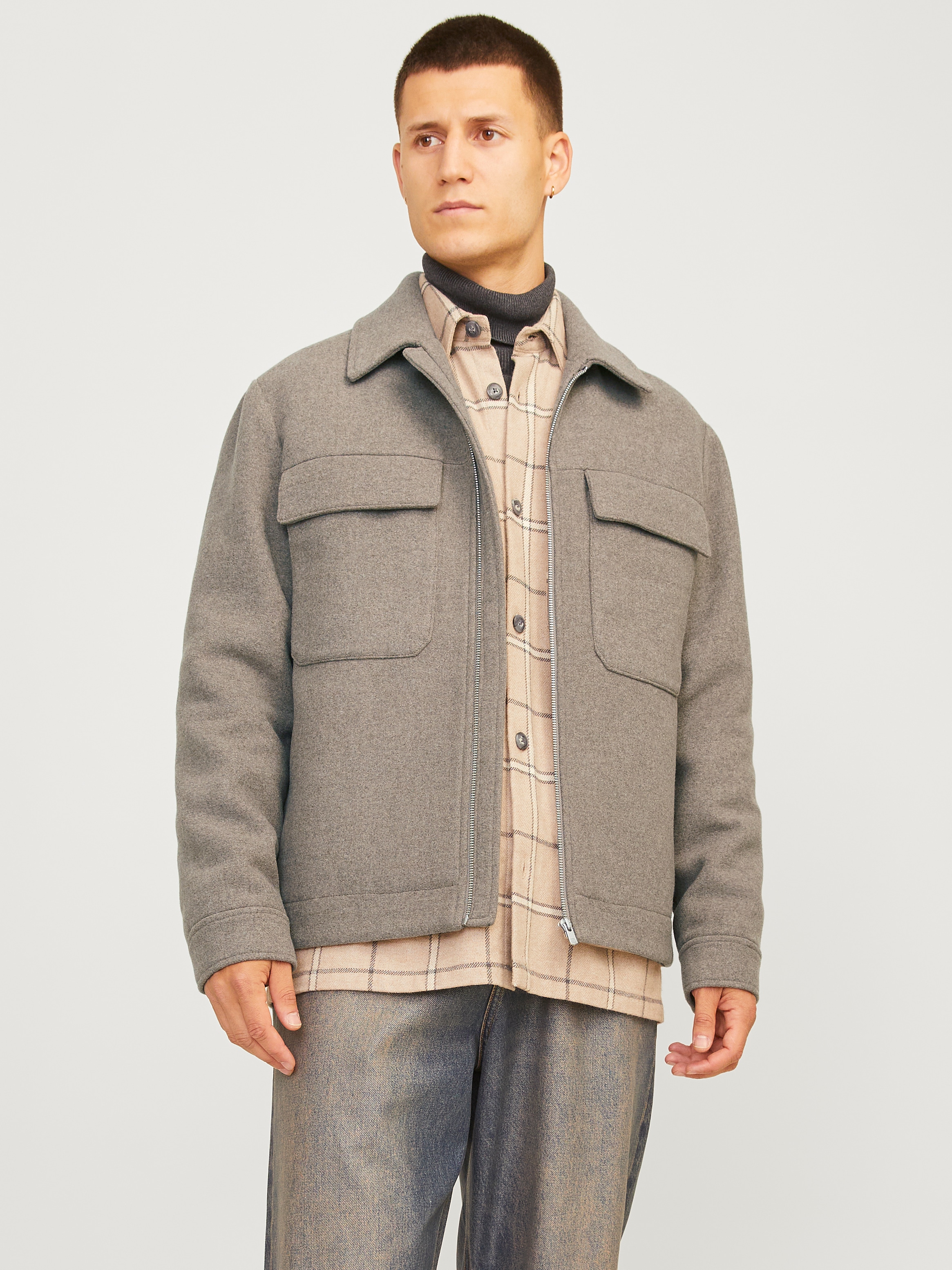 Jack & Jones Wolljacke »JPRCCRUSSEL WOOL BLEND JACKET SN«, ohne Kapuze