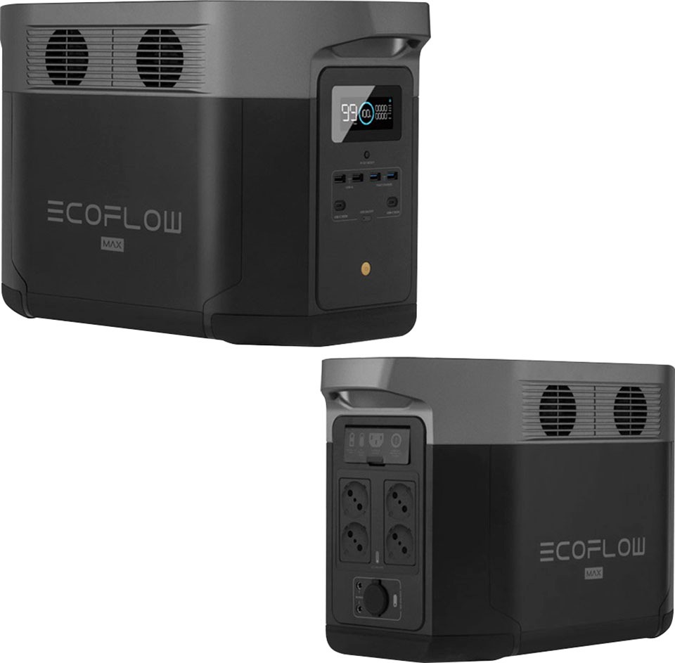 Ecoflow Solaranlage »Delta Max 1600 + 2 x 200W Offgridtec® Hardcover Solartasche«, (Spar-Set), Plug and play