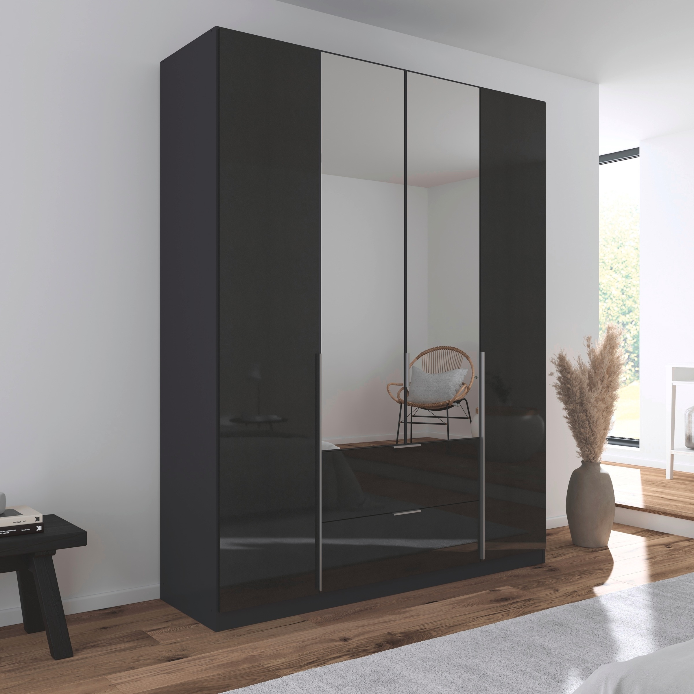 OTTO home Drehtürenschrank "Kleiderschrank Schrank Garderobe AGORDO mit Dek günstig online kaufen