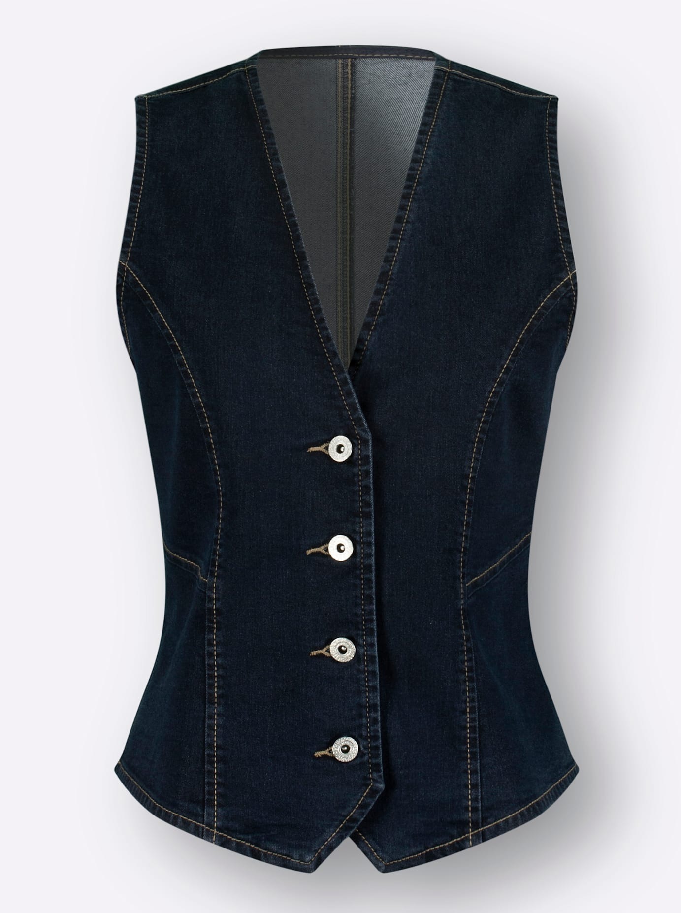 Jeansweste Inspirationen Women Denim Vest Dark Blue 44 3