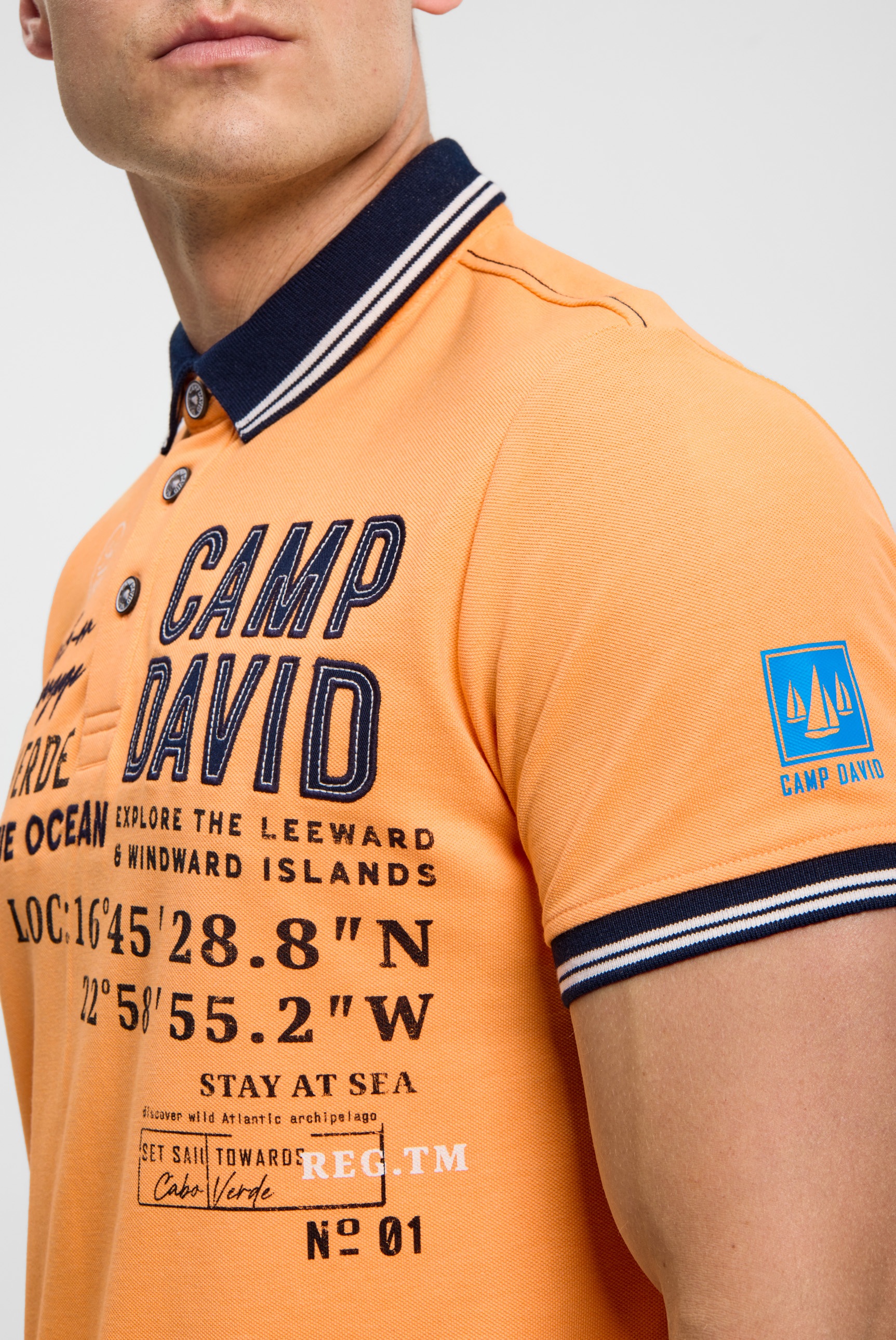 CAMP DAVID Poloshirt mit Seitenschlitze