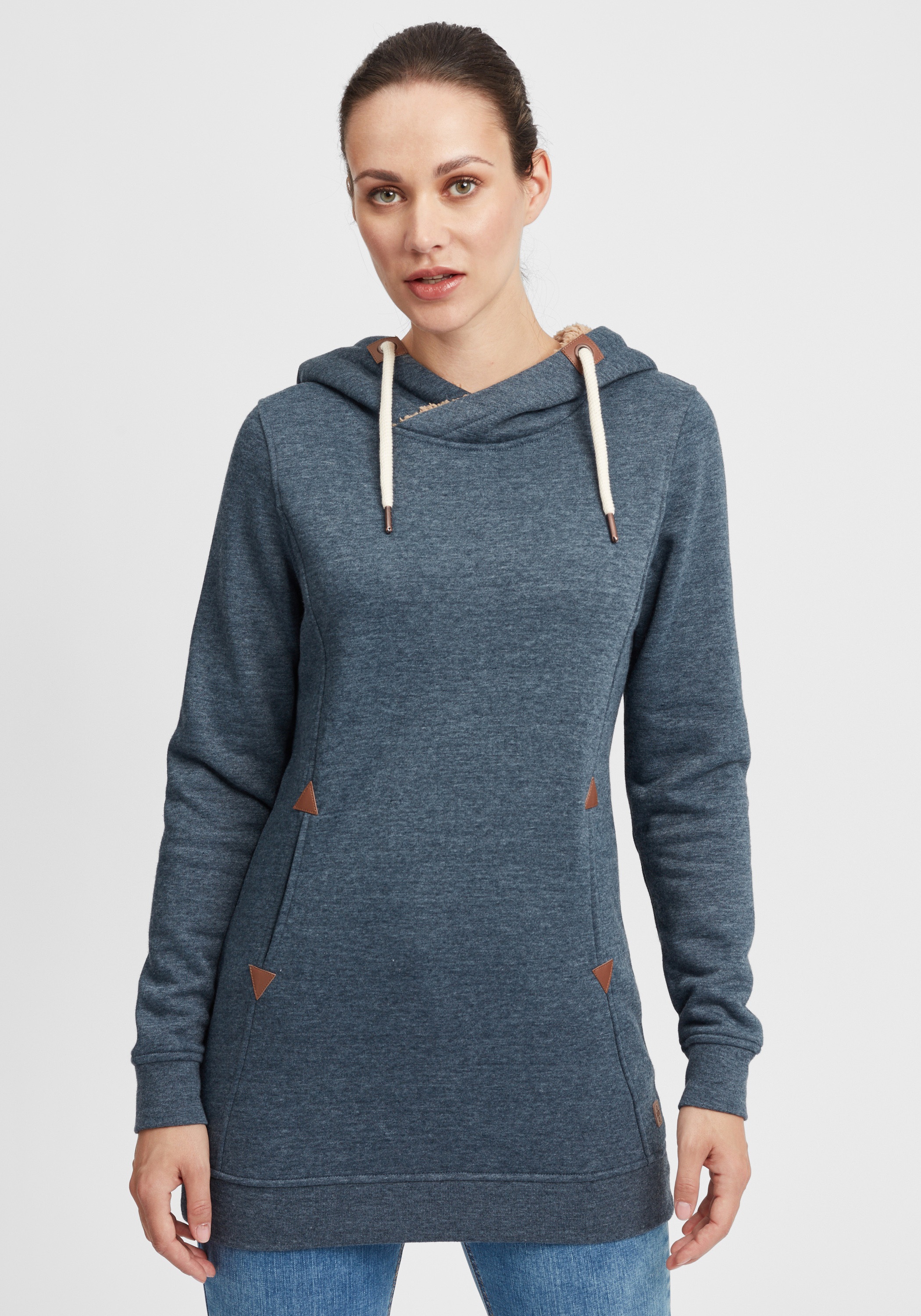 OXMO Hoodie OXVicky Sweat Pile Hoodie Long Kapuzenpullover lang geschnitten günstig online kaufen