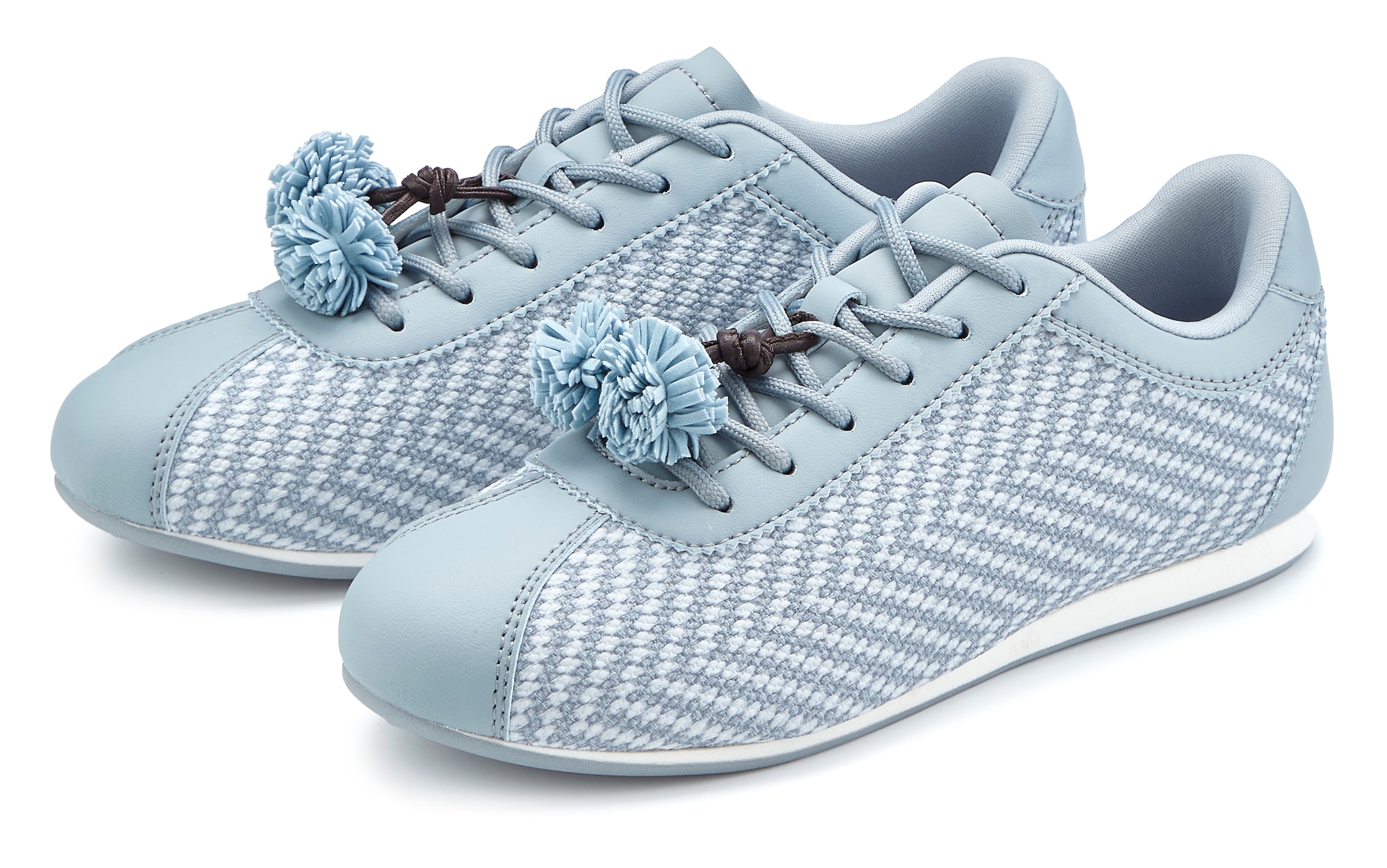 LASCANA Sneaker "Halbschuh, Sneaker, Schnür-Sneaker" Komfortabler Material-Mix mit abnehmbarem Anhänger VEGAN