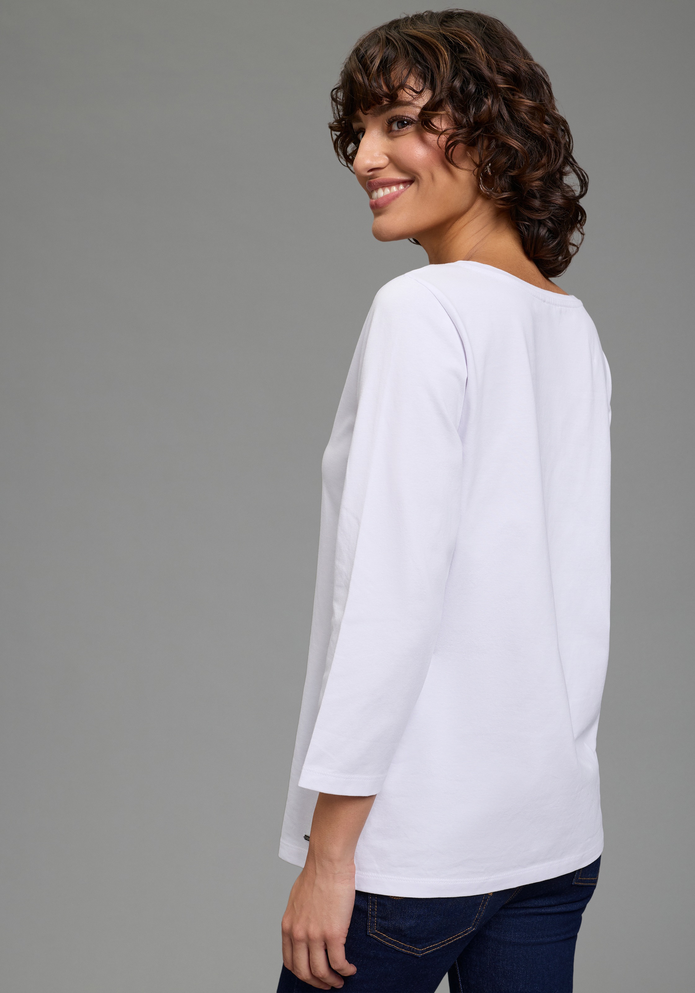 Laura Scott 3/4-Arm-Shirt Basic-Stil, 3/4-Ärmellänge, U-Boot-Ausschnitt, oh günstig online kaufen