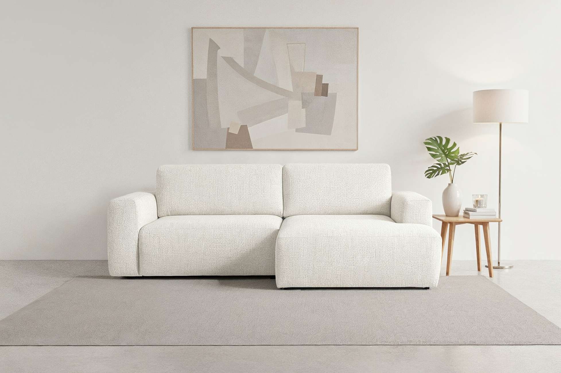 andas Schlafsofa "Noord Schlafecksofa, Breite 250 cm" Cord, Struktur, Webst günstig online kaufen