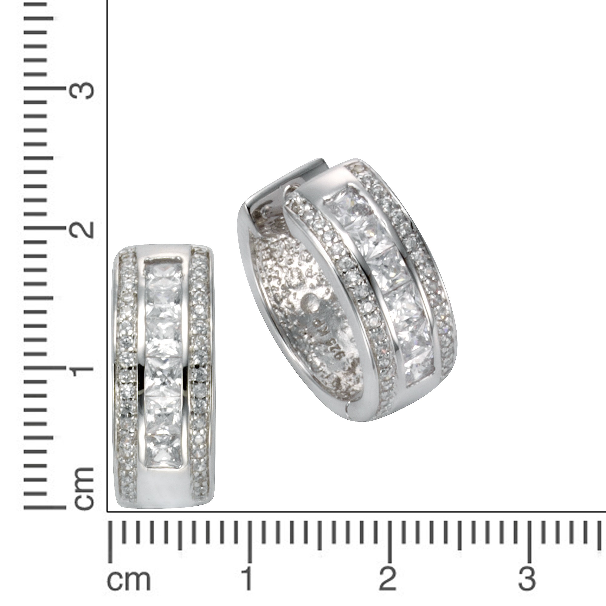 CELESTA Paar Creolen »925/- Sterling Silber Zirkonia«