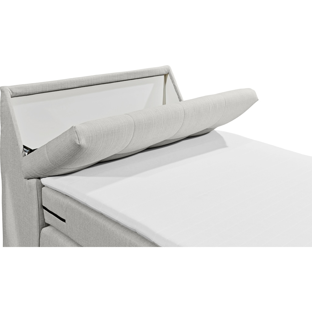 ED EXCITING DESIGN Boxspringbett »Concord«, inkl. Motor, Stauraum im Kopfteil und Topper