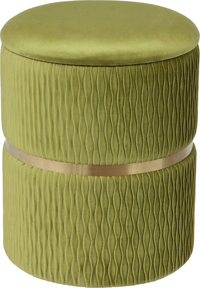 Kayoom Polsterhocker »Hocker Zora 425 2er-Set, Praktischer und versteckter Stauraum«, (Set, 2 St.), 2er-Set mit Stauraum, ineinander stapelbar, goldener Ring