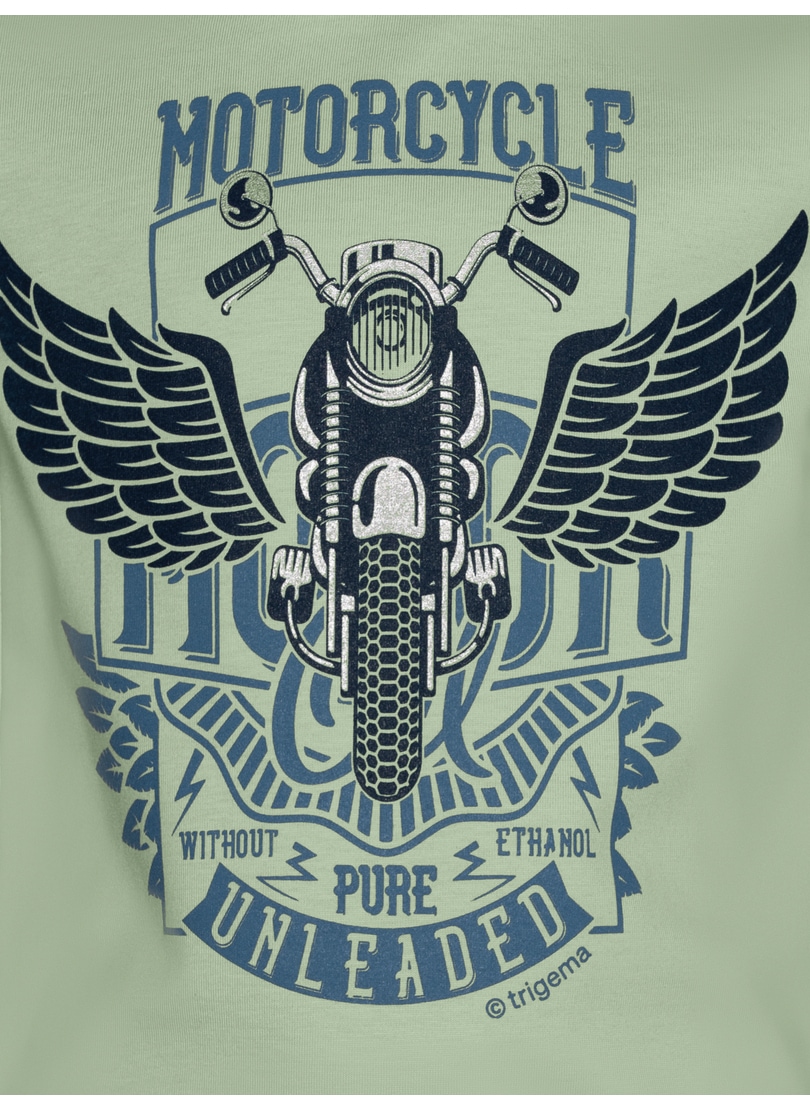 Trigema T-Shirt »TRIGEMA T-Shirt mit großem Motorrad-Printmotiv«, (1 tlg.)