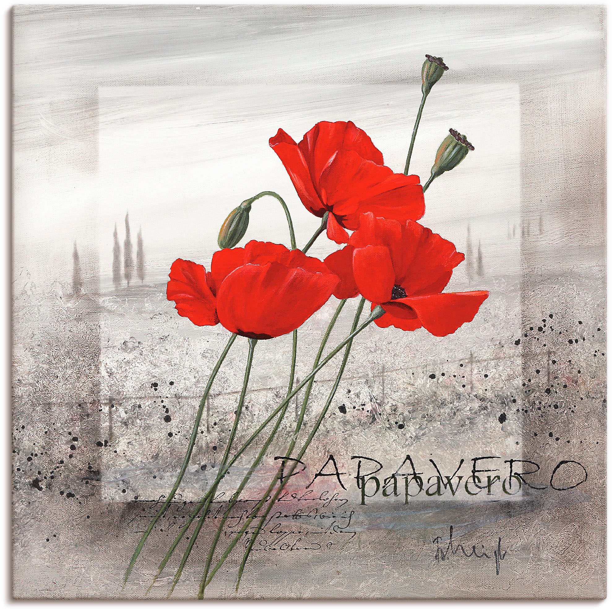 Artland Wandbild "Mohnblumen" Blumen 1 Stk. tlg. als Leinwandbild, Poster, günstig online kaufen