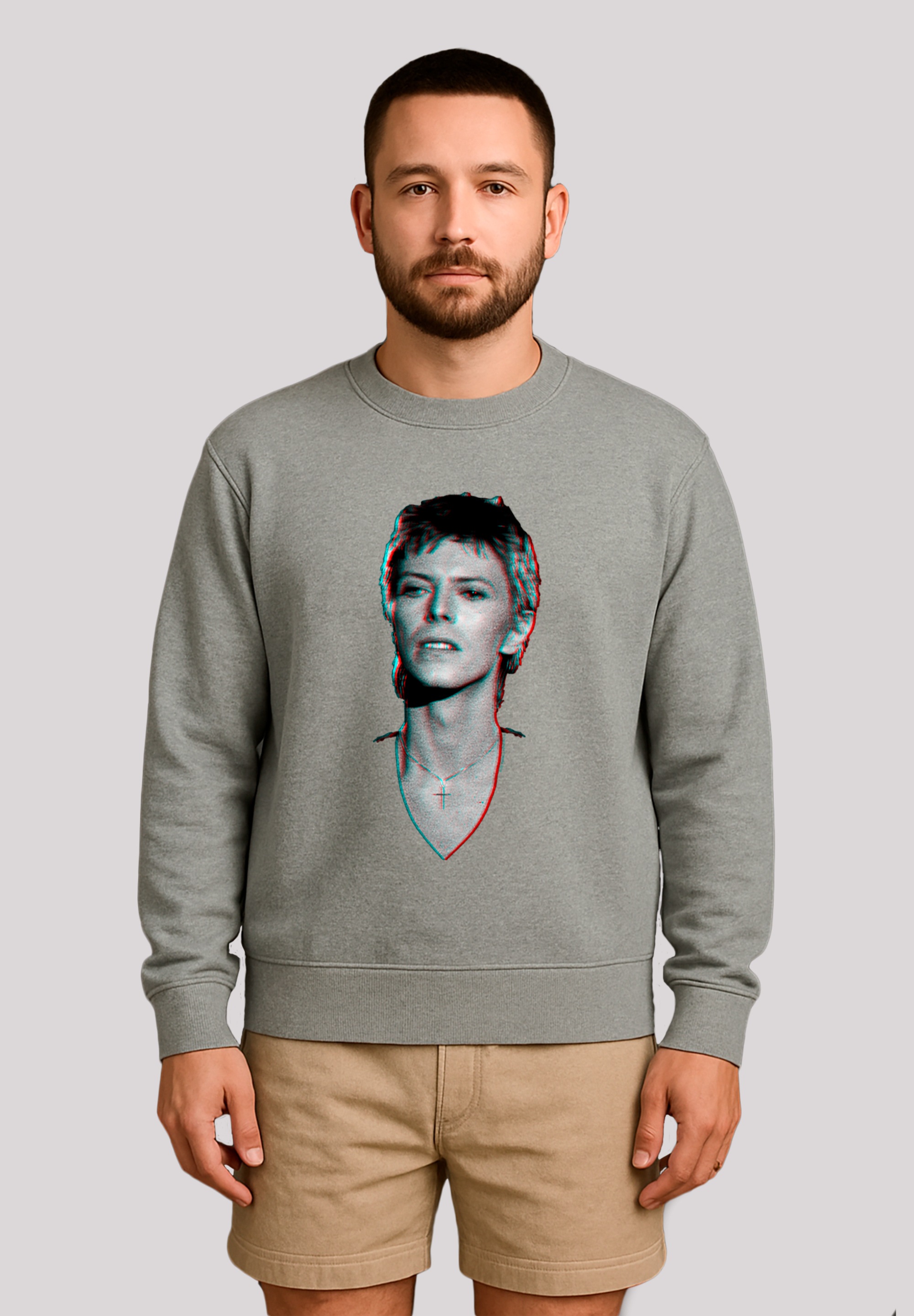 F4NT4STIC Sweatshirt »TV Times Pop Star David Bowie Portrait 1977«, Premium Qualität