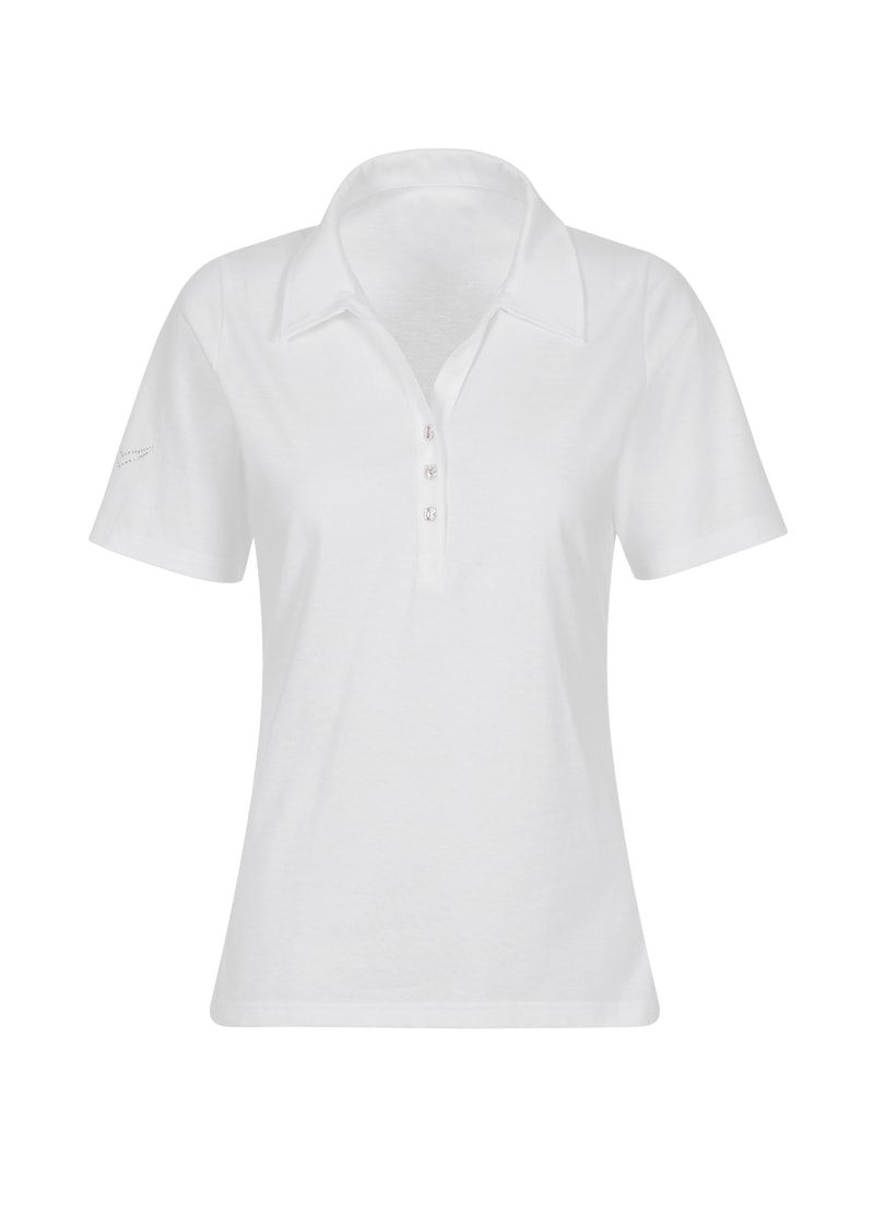 Trigema Poloshirt »TRIGEMA Poloshirt aus Baumwolle mit Kristallsteinen«, (1 tlg.)