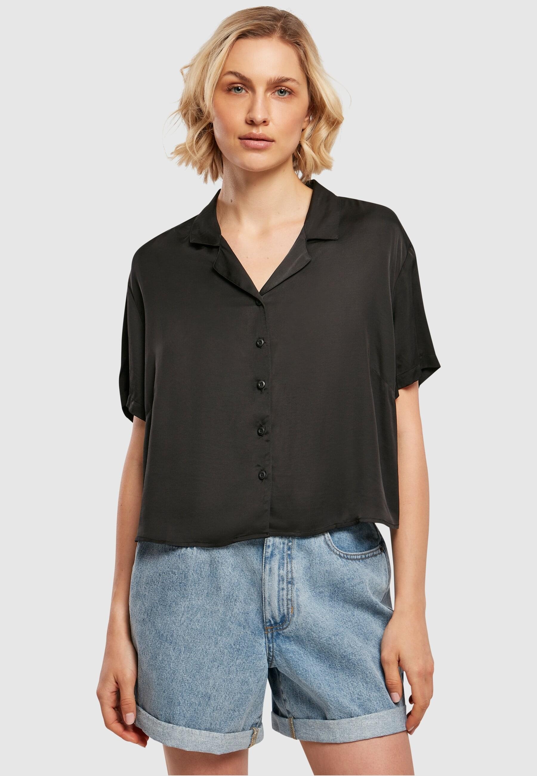 Black Friday URBAN CLASSICS Langarmhemd »Damen Ladies Viscose Satin Resort  Shirt«, (1 tlg.) | BAUR | T-Shirts
