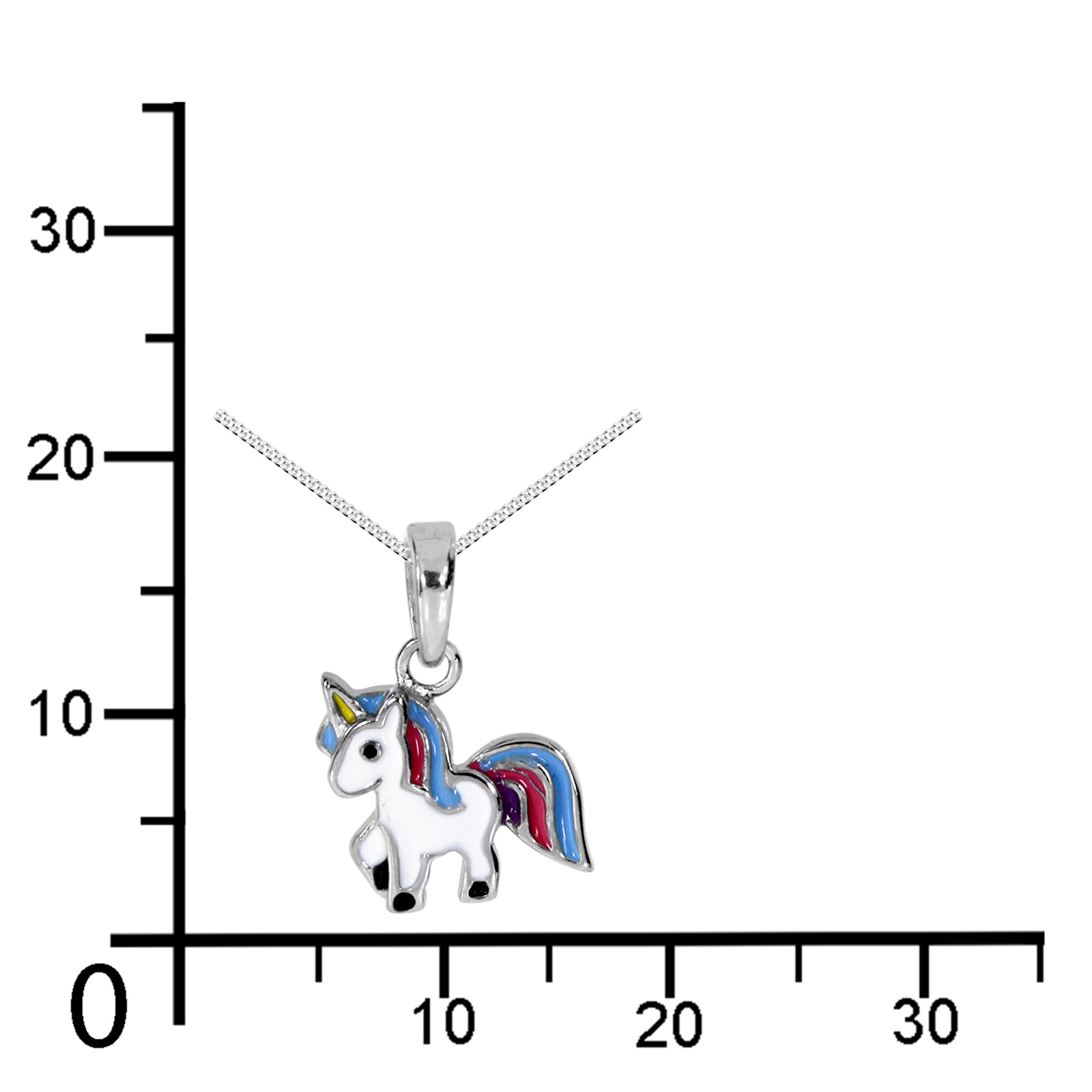 Ostsee-Schmuck Unicorn Necklace Multicolor Sterling Silver 40cm 2