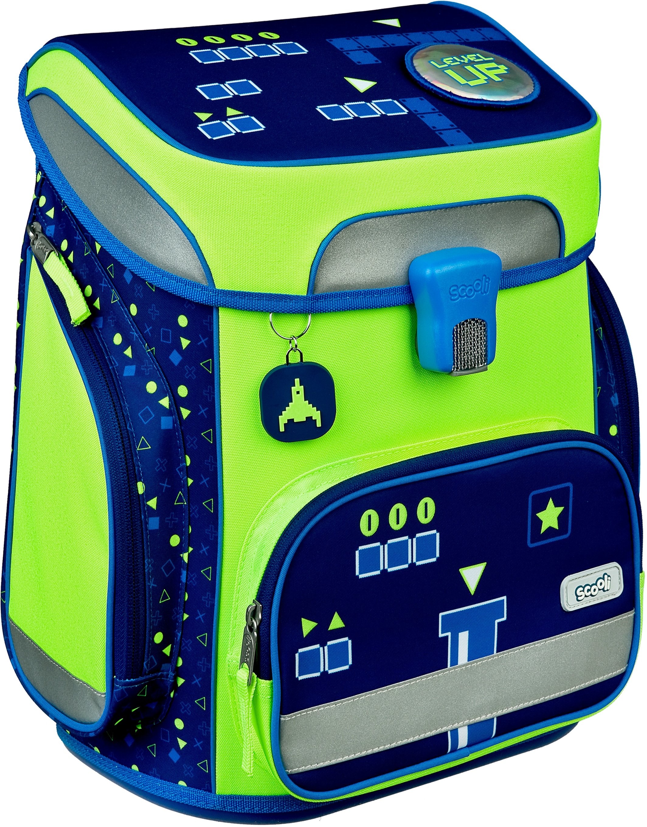 Scooli Schulranzen »EasyFit, Boys, Level Up«, Reflektoren-Floureszierende Flächen, Glow Edition