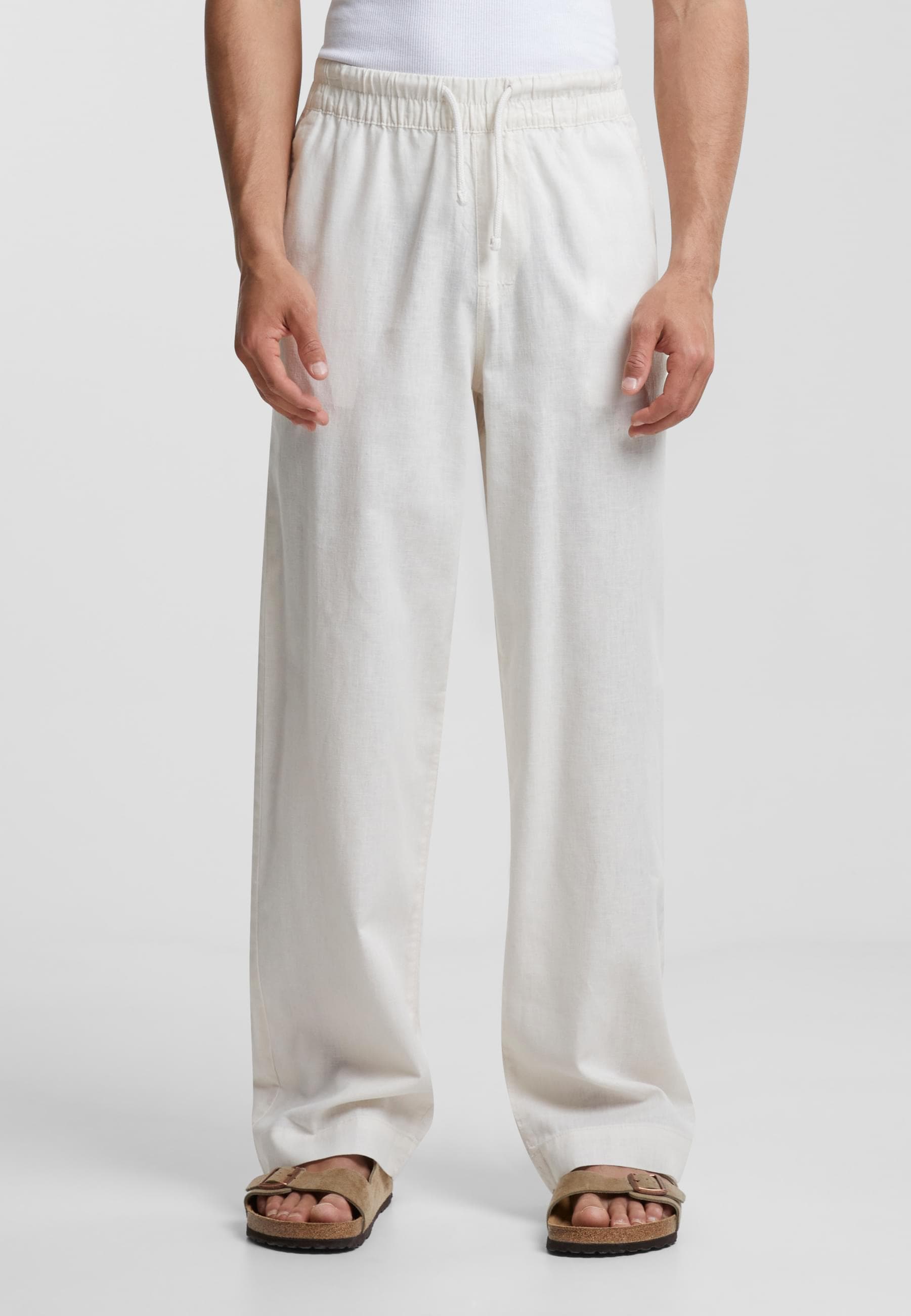 URBAN CLASSICS Stoffhose »Urban Classics Herren Loose Cotton Linen Pants«, (1 tlg.)