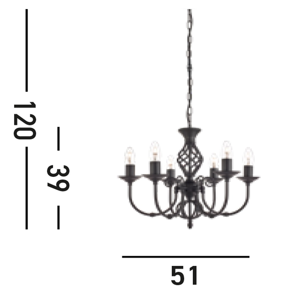 Searchlight Kronleuchter »Zanzibar 6Lt Pendant« E14 1 Stk.