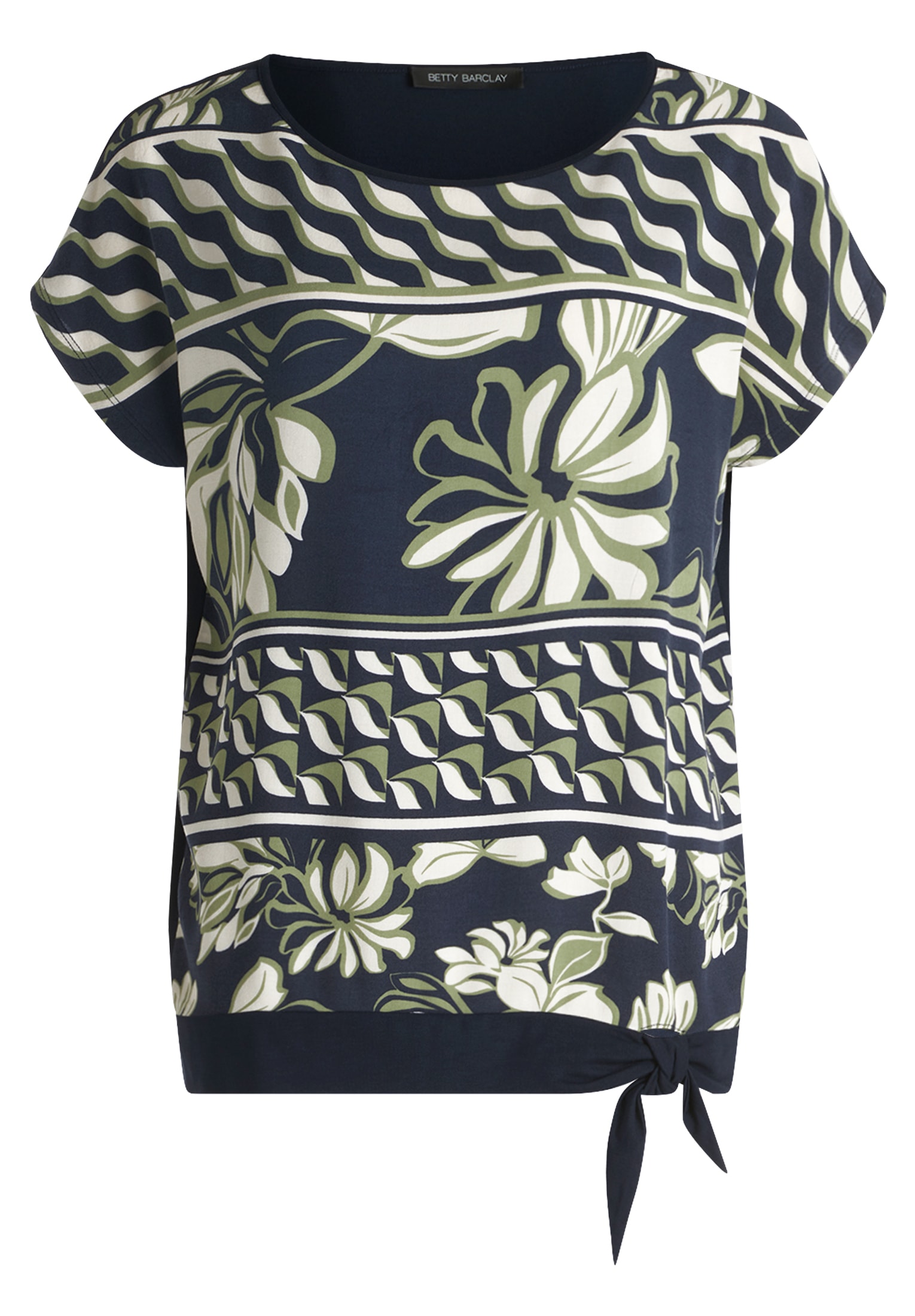 Betty Barclay Kurzarmshirt »Betty Barclay Basic Shirt mit Schleifenknoten«, (1 tlg.)