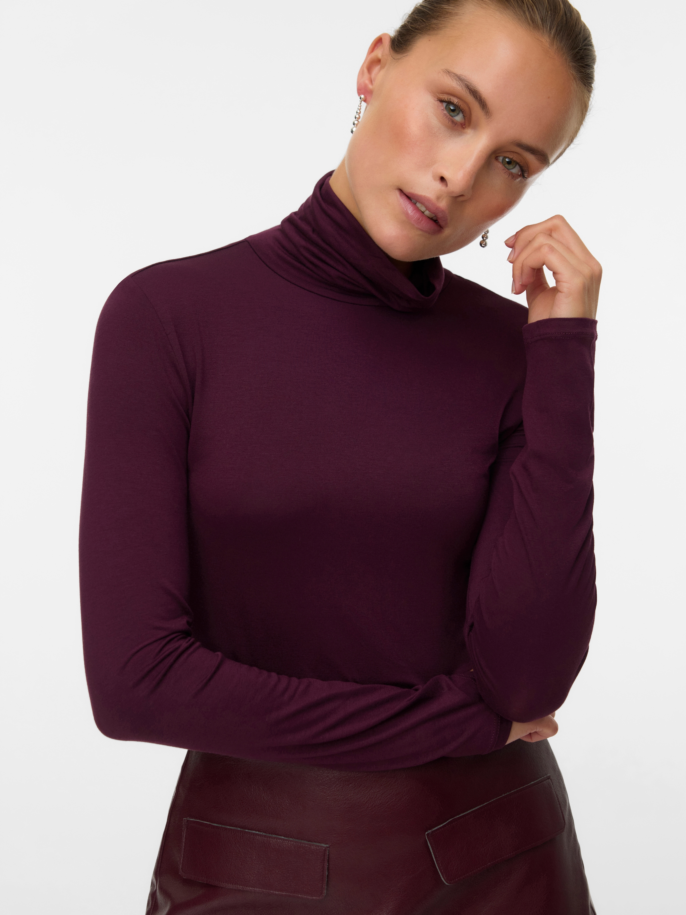 Vero Moda Langarmshirt "VMALBERTE LS ROLLNECK TOP JRS NOOS" günstig online kaufen