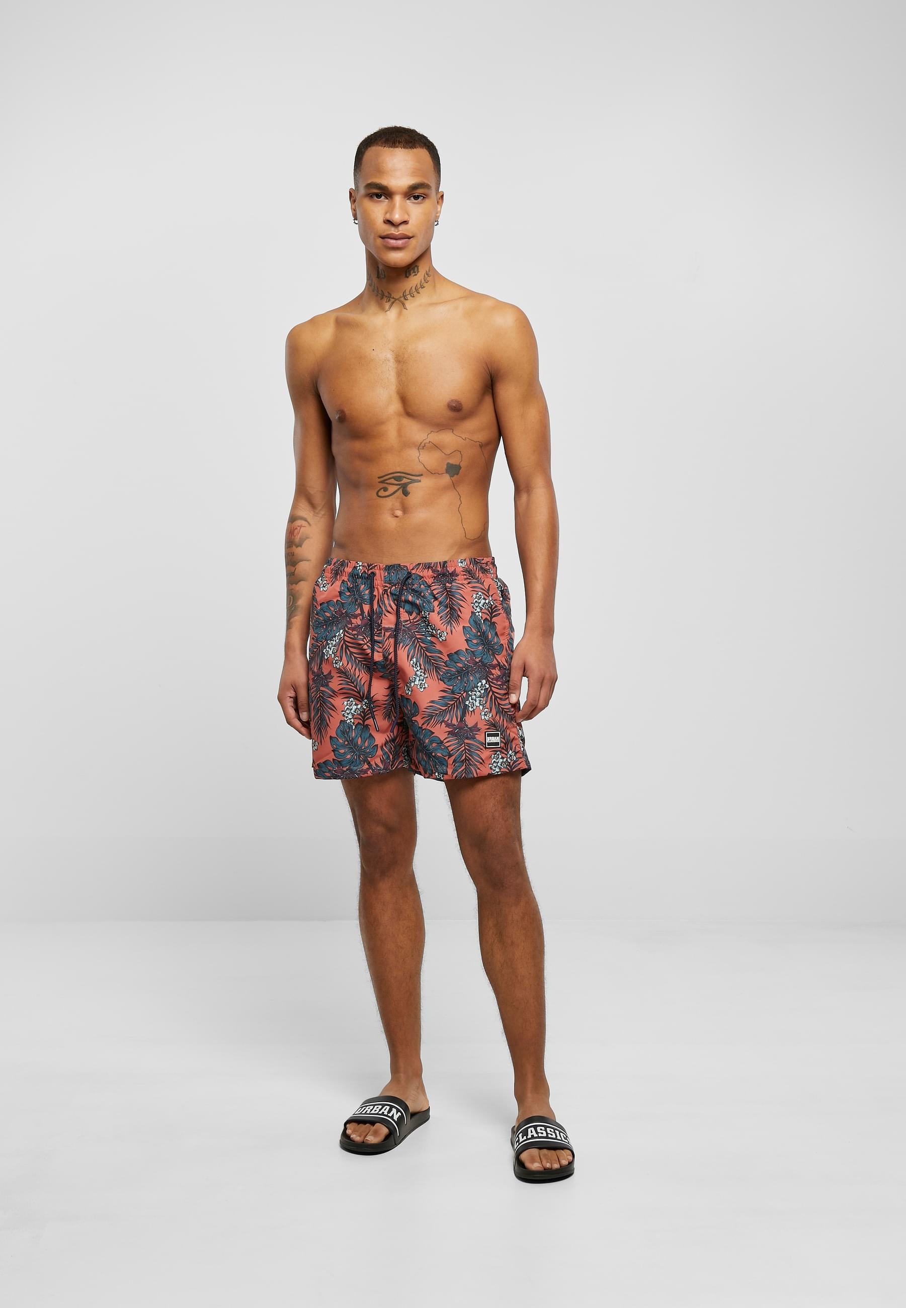 URBAN CLASSICS Badeshorts »Urban Classics Herren Pattern Swim Shorts«