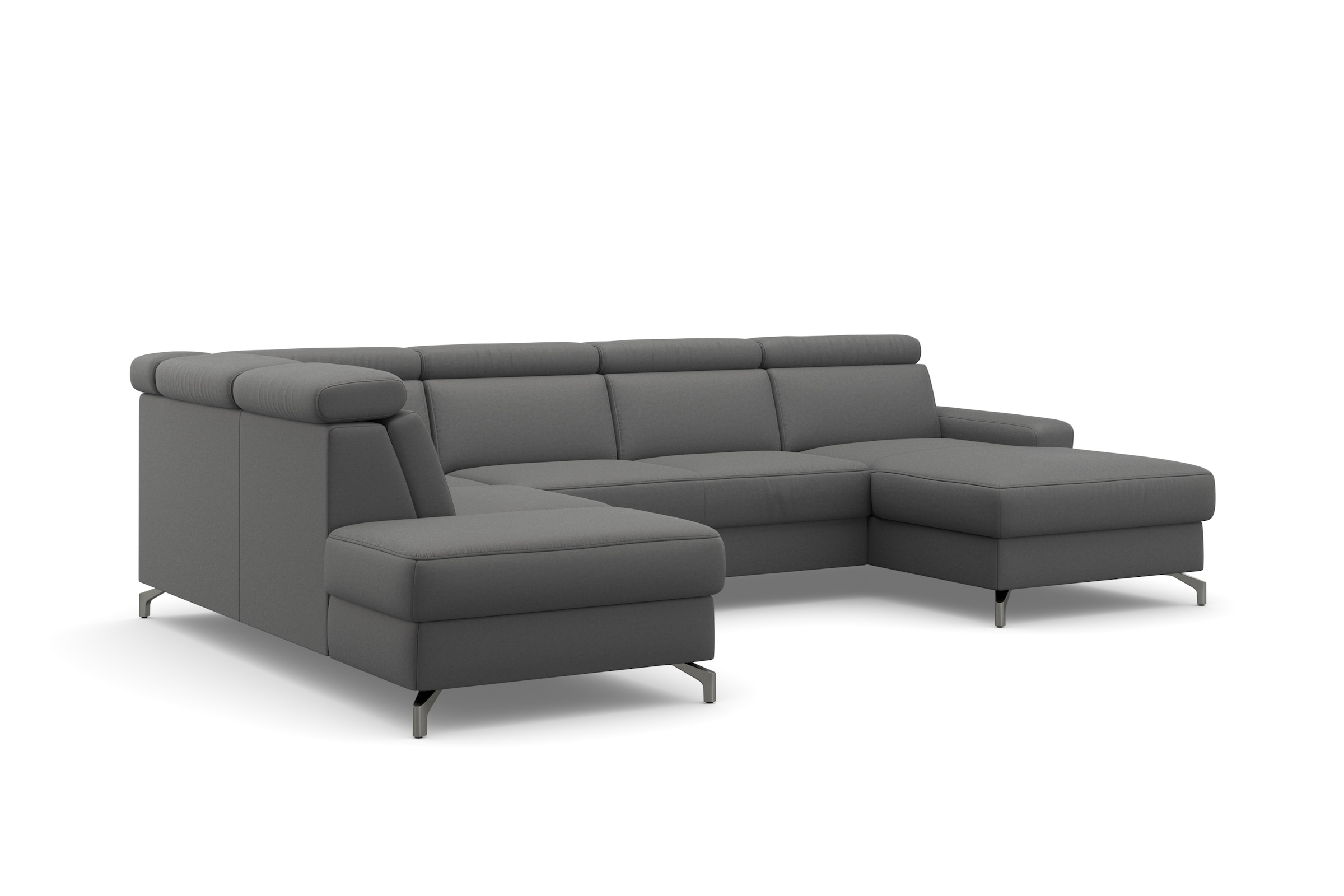 sit&more Wohnlandschaft »Scarlett U-Form« inklusive Kopfteilverstellung, wahlweise mit Bettfunktion, Bettkasten