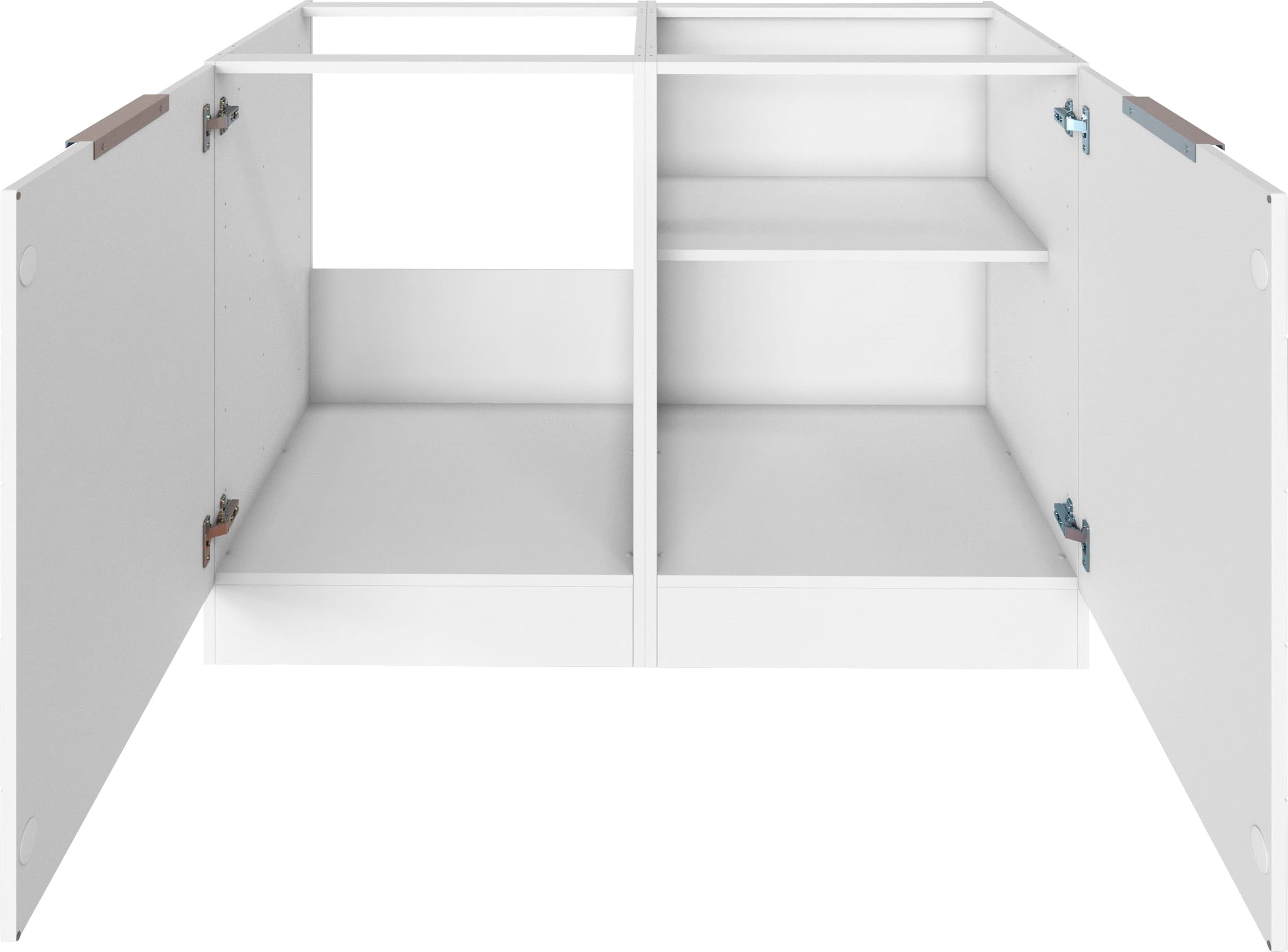 KOCHSTATION Spülenschrank »KS-Luhe«, 120 cm breit, hochwertige MDF-Fronten mit waagerechter Lisene