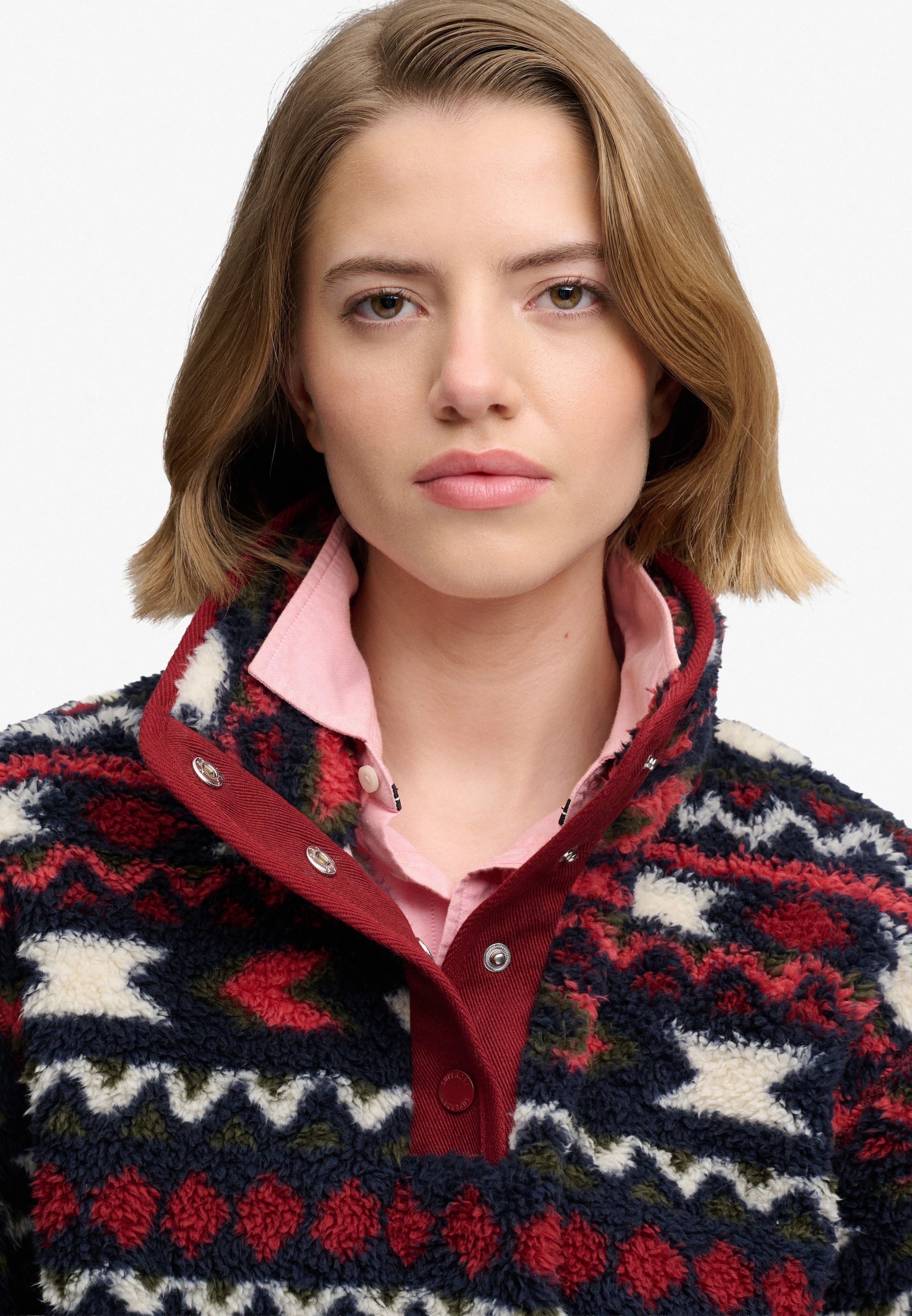 Superdry Fleecepullover »SUPER SOFT PRINTED HENLEY«, Kunstfaser, oversize

