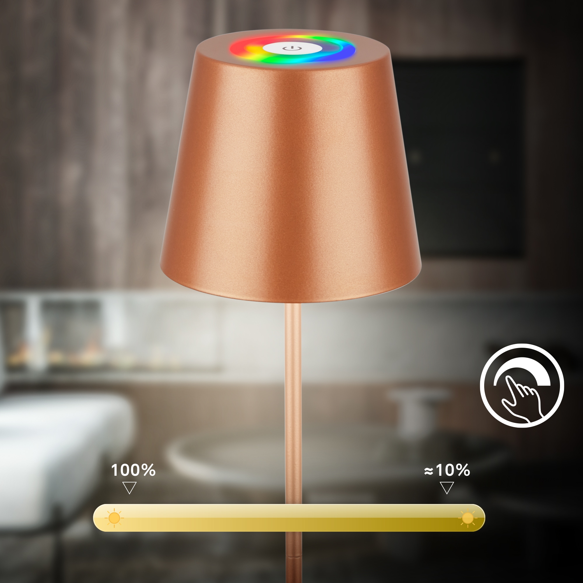 Briloner Leuchten LED Außen-Tischleuchte »RGB/W Akku Tischleuchte, IP44, 2,5W, inkl. Flaschenhalter«, Leuchtmittel LED-Modul | LED fest integriert