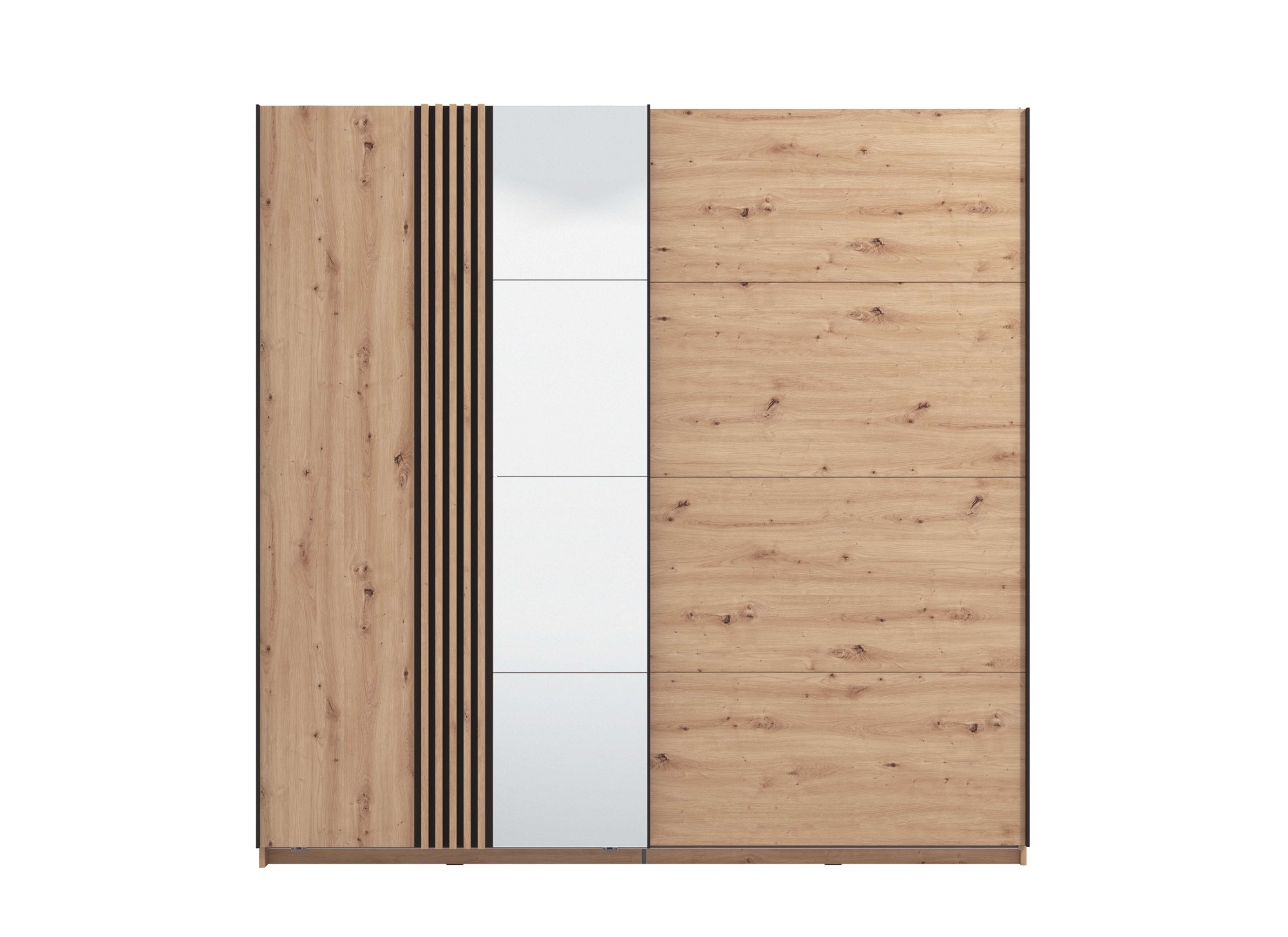 INOSIGN Schwebetürenschrank »Ascalon, mit Spiegel und Lamellen 3D, FSC-zertifiziert, Made in Europe«, 220x61x217,5cm, 3 verschiedene Innenaussattungen-individuell wählbar