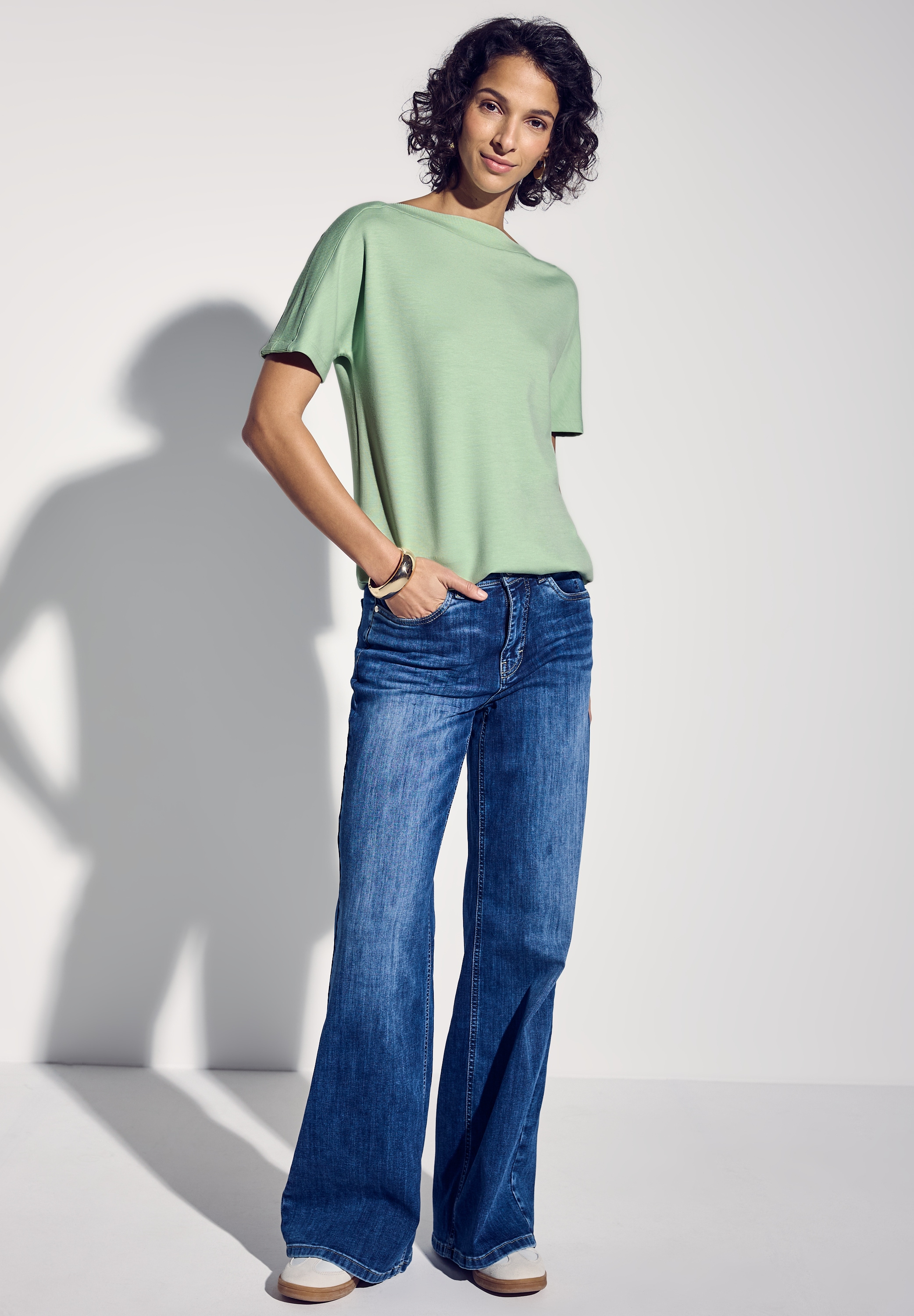 STREET ONE T-Shirt, mit U-Boot-Ausschnitt