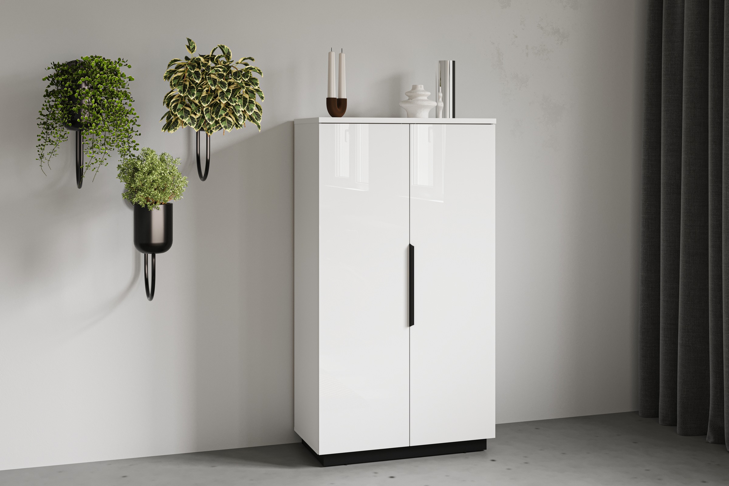 Home affaire Highboard »Tuluza, Breite 80 cm, moderne Hochkommode mit geräumiger Stauraum« Hochschrank viel Stauraum, Einlegeböden verstellbar, Hochglanzfront