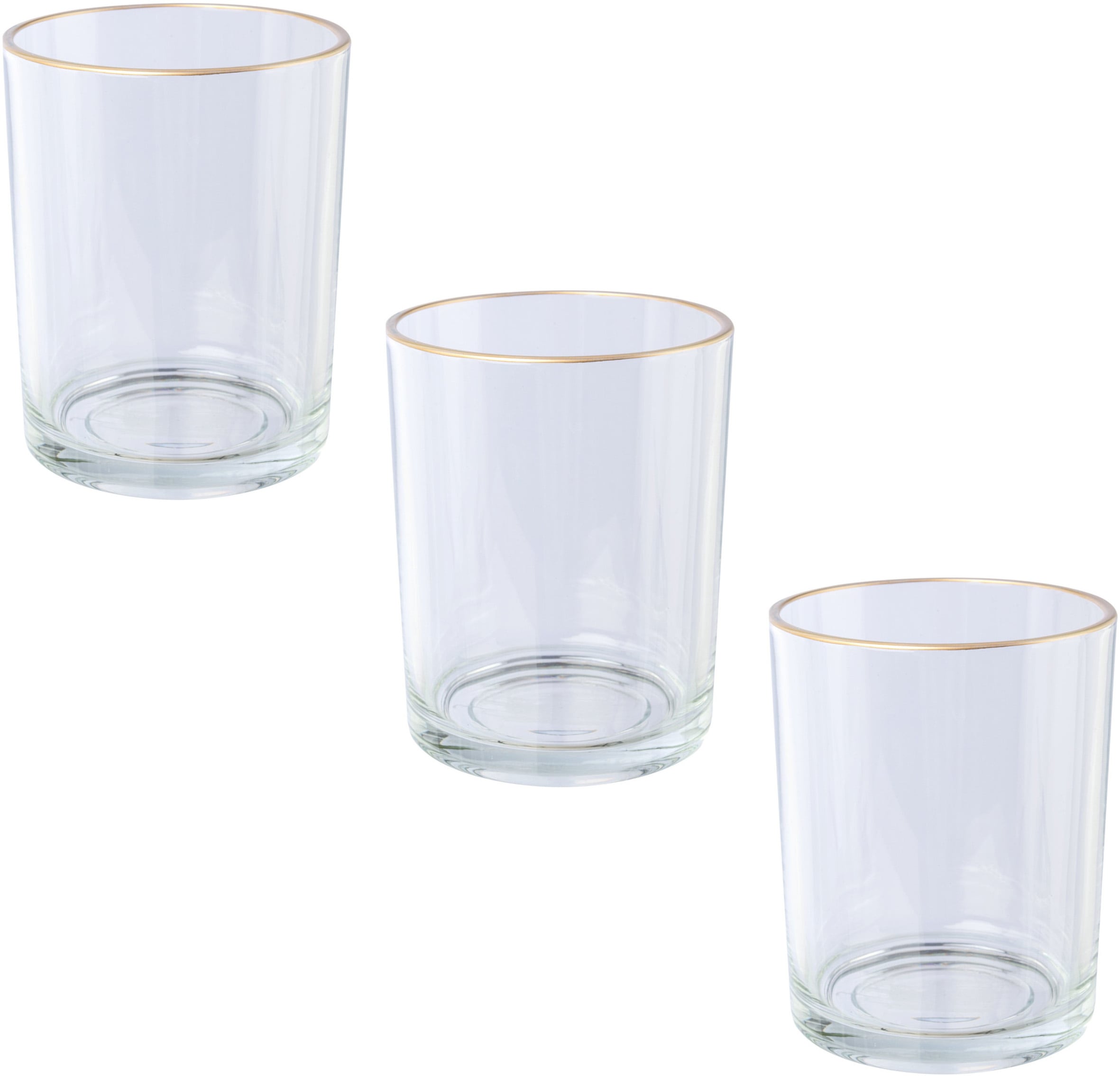Creativ deco Teelichthalter "Weihnachtsdeko" mit zartem goldfarbenen Rand günstig online kaufen