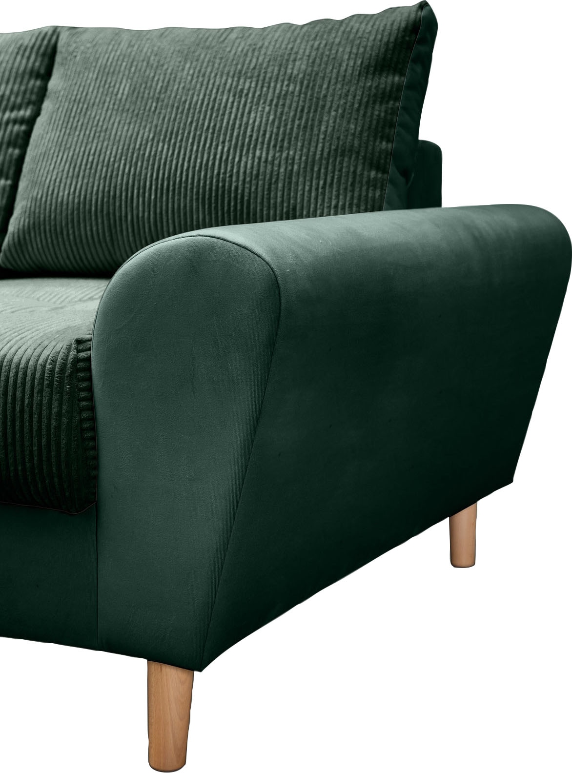 Home affaire Ecksofa »Rice L-Form inkl. Hocker«, (Set, mit Hocker), mit Bonnellfederkern, Hocker & Kissen, Ottomane beidseitig montierbar