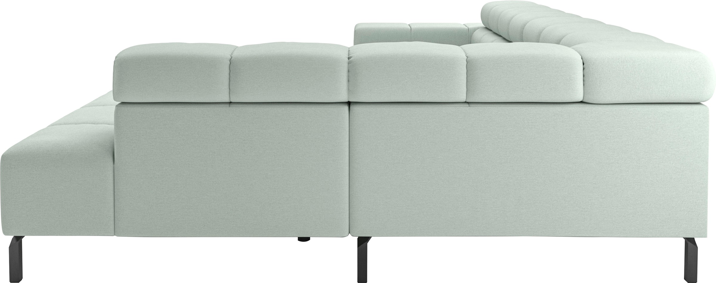 INOSIGN Ecksofa »Ancona New, wahlweise motorische Sitztiefenverstellung, auch in Cord«, feine Steppung, mit Kopfteilverstellung, 3 Zierkissen, L-Form