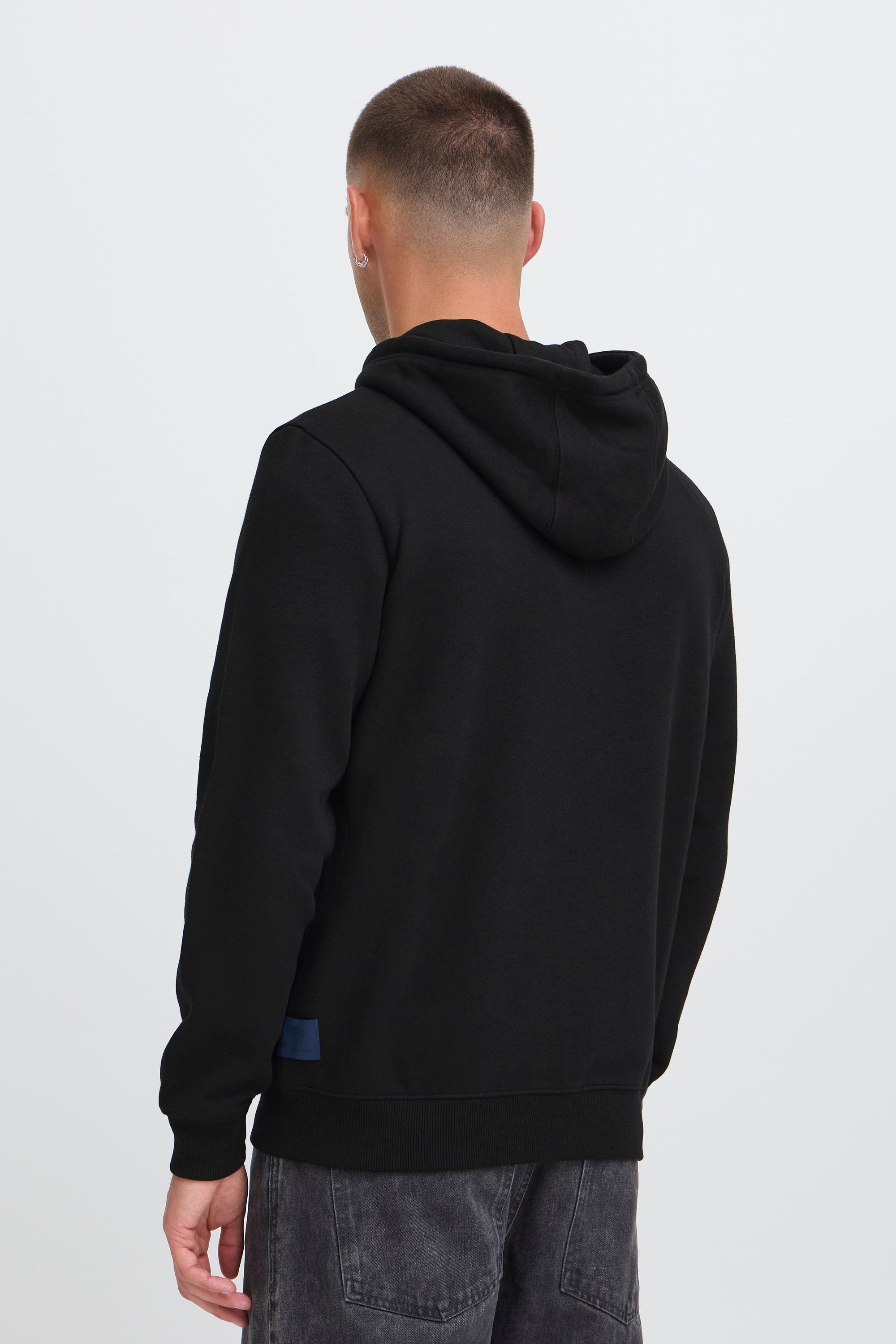 Kapuzensweatjacke BLEND "BHBadel", Herren, Gr. XXL, schwarz, Sweatware, 60% Baumwolle, 40% Polyester, unifarben, normal normal, ohne Ausschnitt, Rippbündchen, Sweatjacken, Gemütliche Sweatjacke mit Kapuze und Stickerei 6