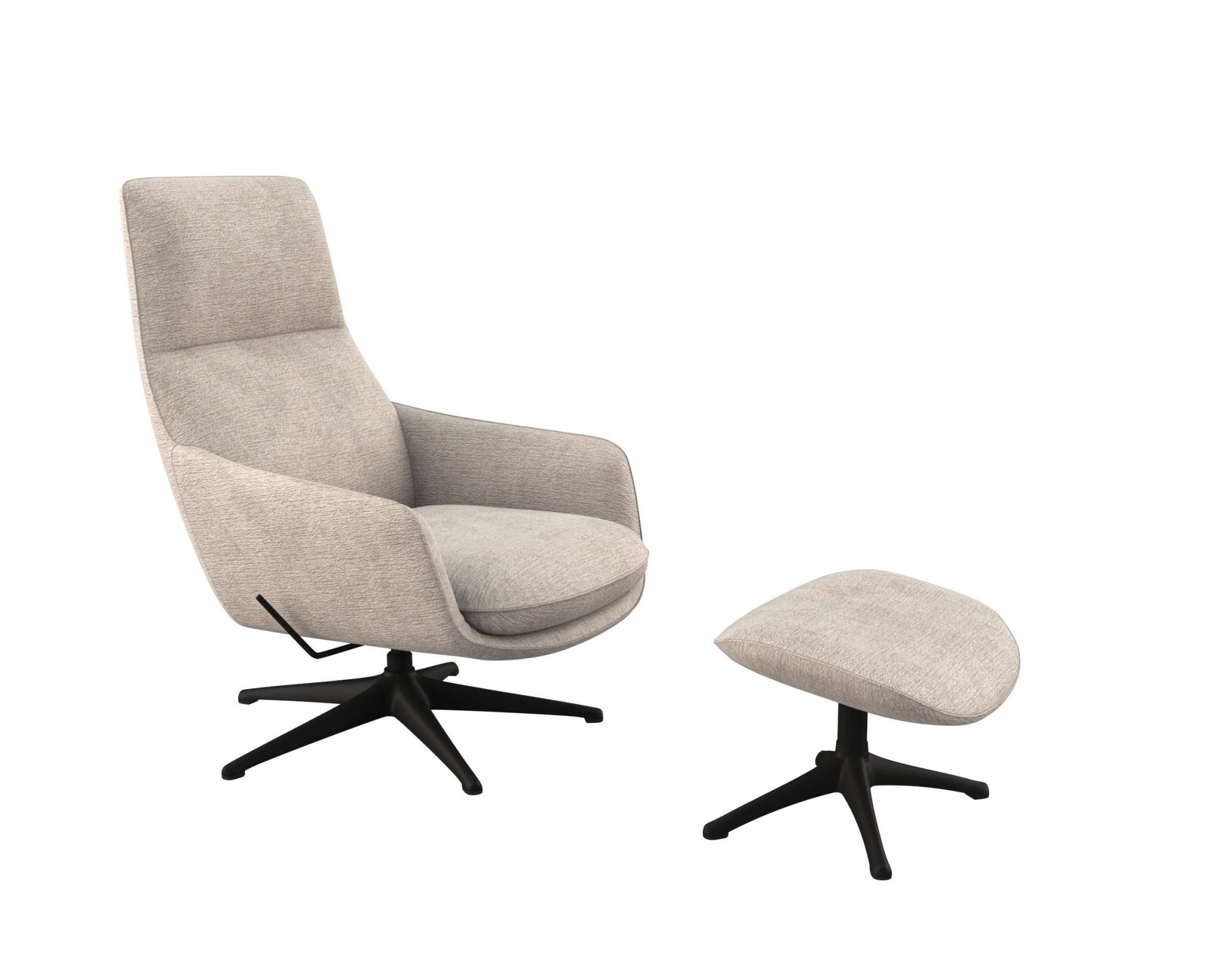 FLEXLUX Drehsessel »Marinella, Relaxsessel, TV-Loungesessel, Polstersessel,«, Liegefunktion, drehbar, Fuß schwarz